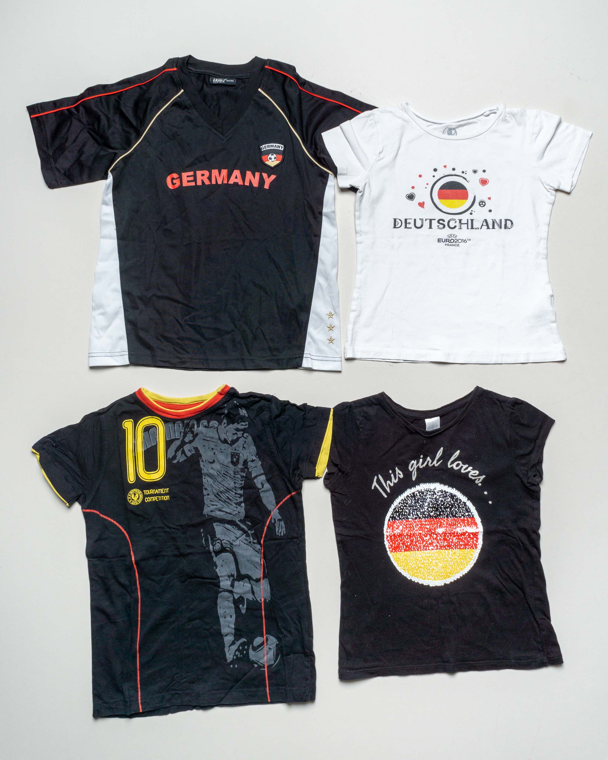 1 T-Shirt Gr. 134/140 – Fußball Trikot Fußballshirt EM WM Mädchen Jungen