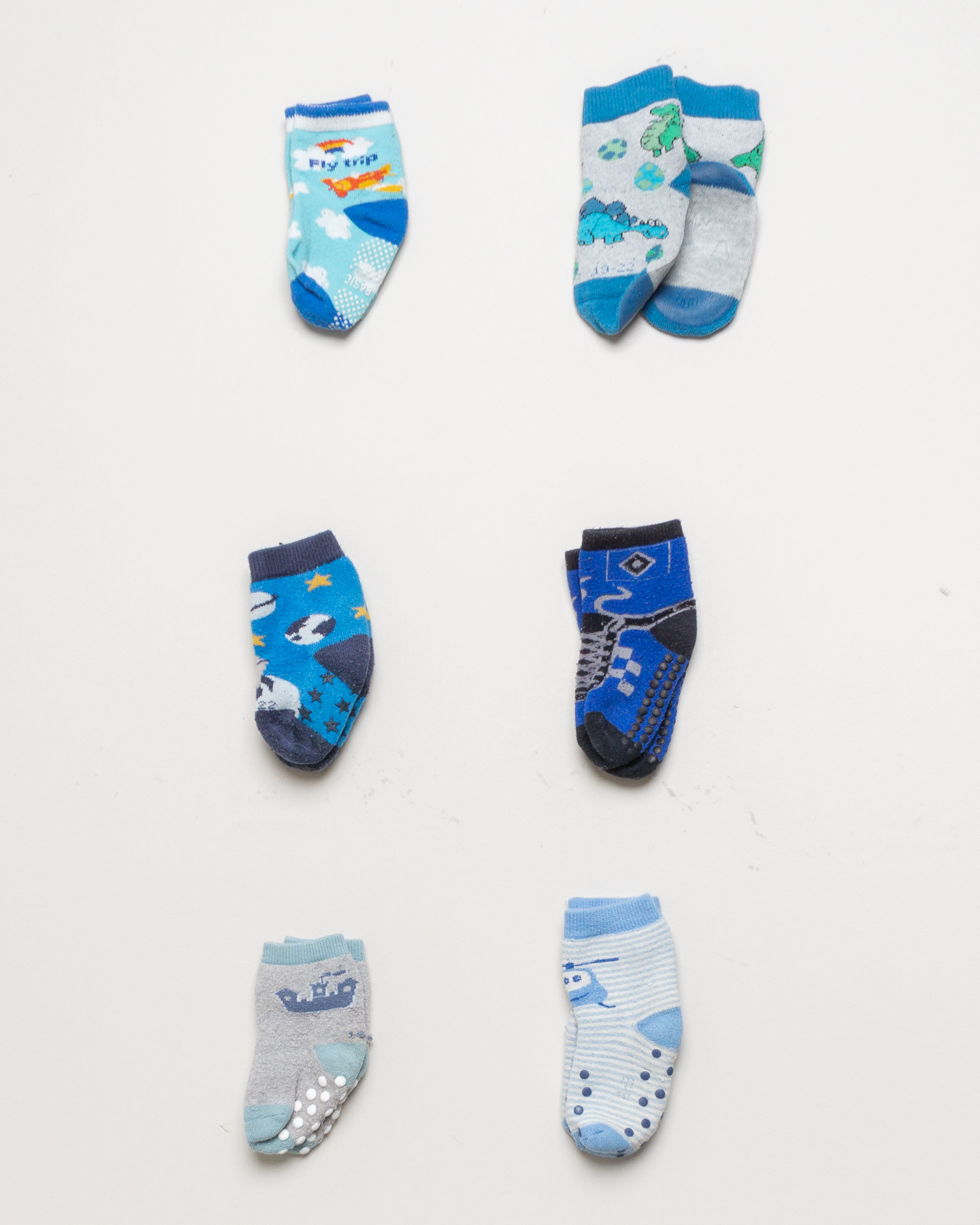 6 Paar Socken Gr. 18-22 - Set Pack Rutsche Socken Tiere Dinos Weltall 