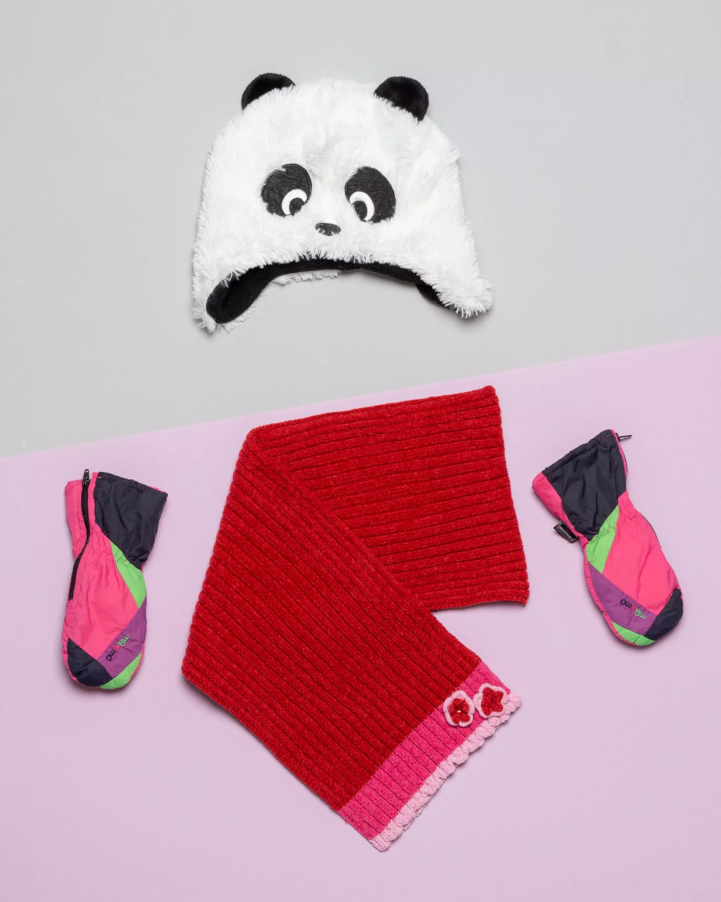 Mütze, Schal & Handschuhe Gr. 104 - Panda