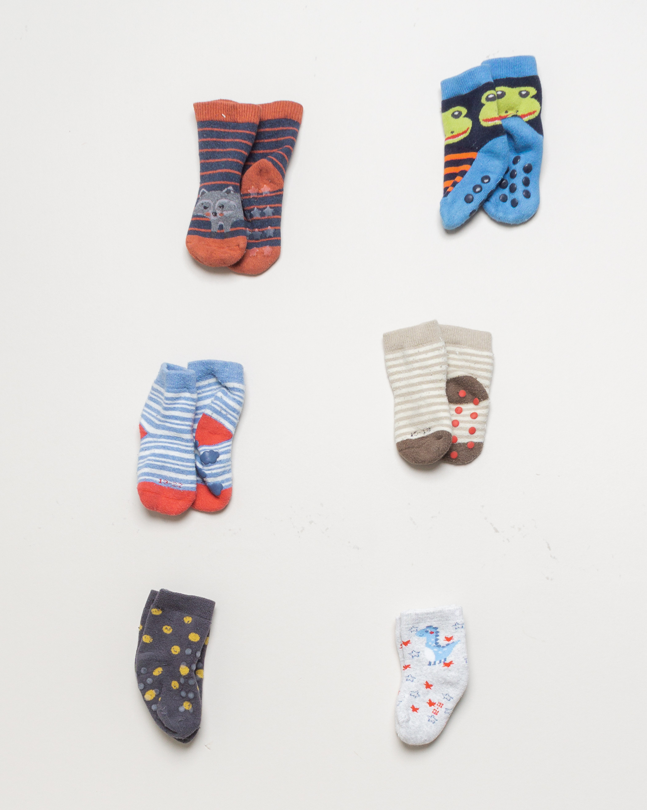 6 Paar Socken Gr. 18-22 - Set Pack Rutsche Socken Tiere gestreift