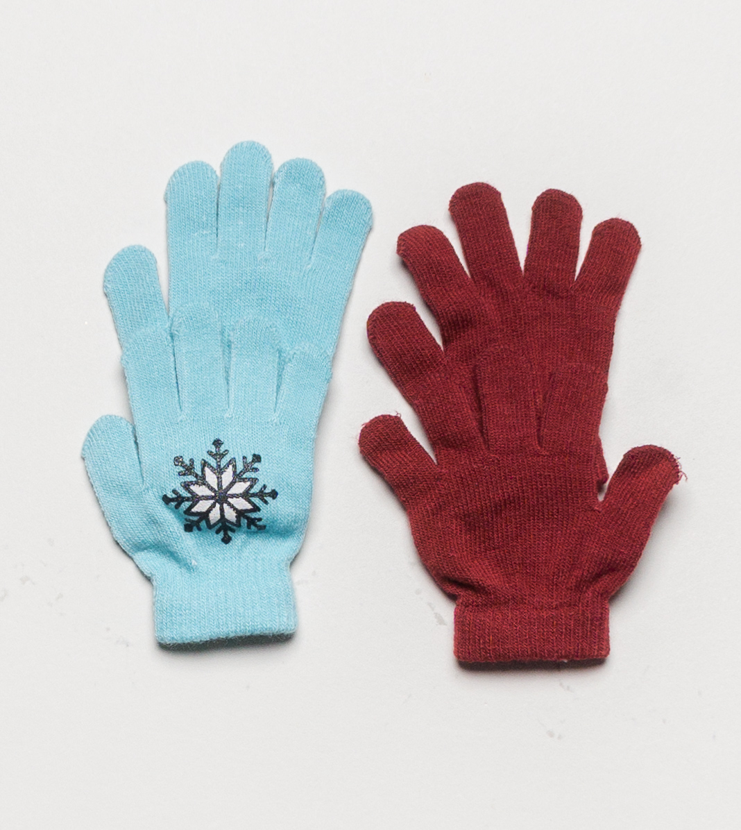 2 Paar Handschuhe Gr. 98/104 – Set Fingerhandschuhe Schneeflocke