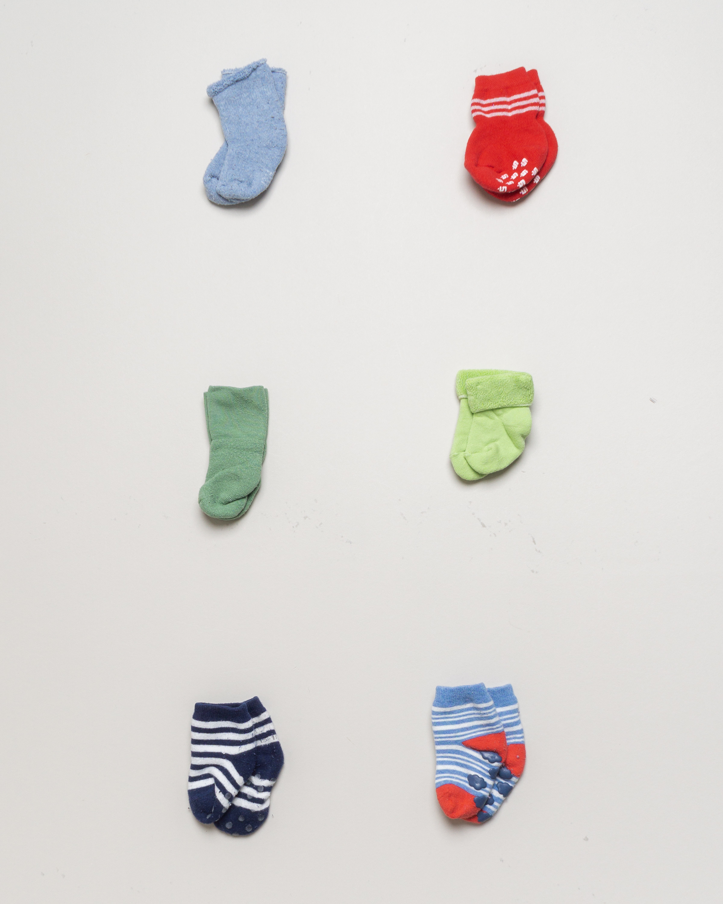 6 Paar Socken Gr. 18-22 - Set Pack Grün gestreift Rot