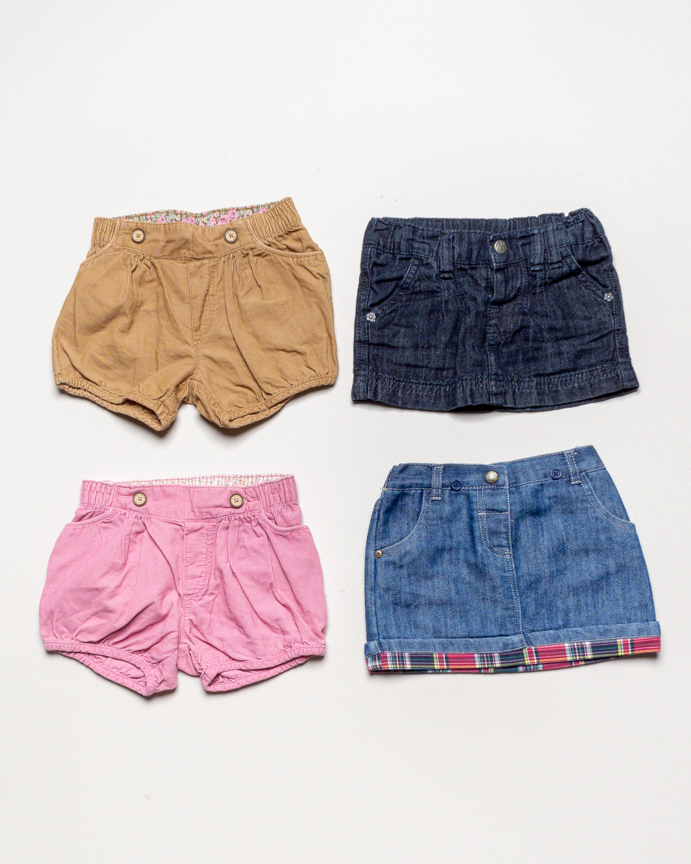 4 Hosen Gr. 86 – Shorts kurze Hose Rock Rosa Beige Jeans