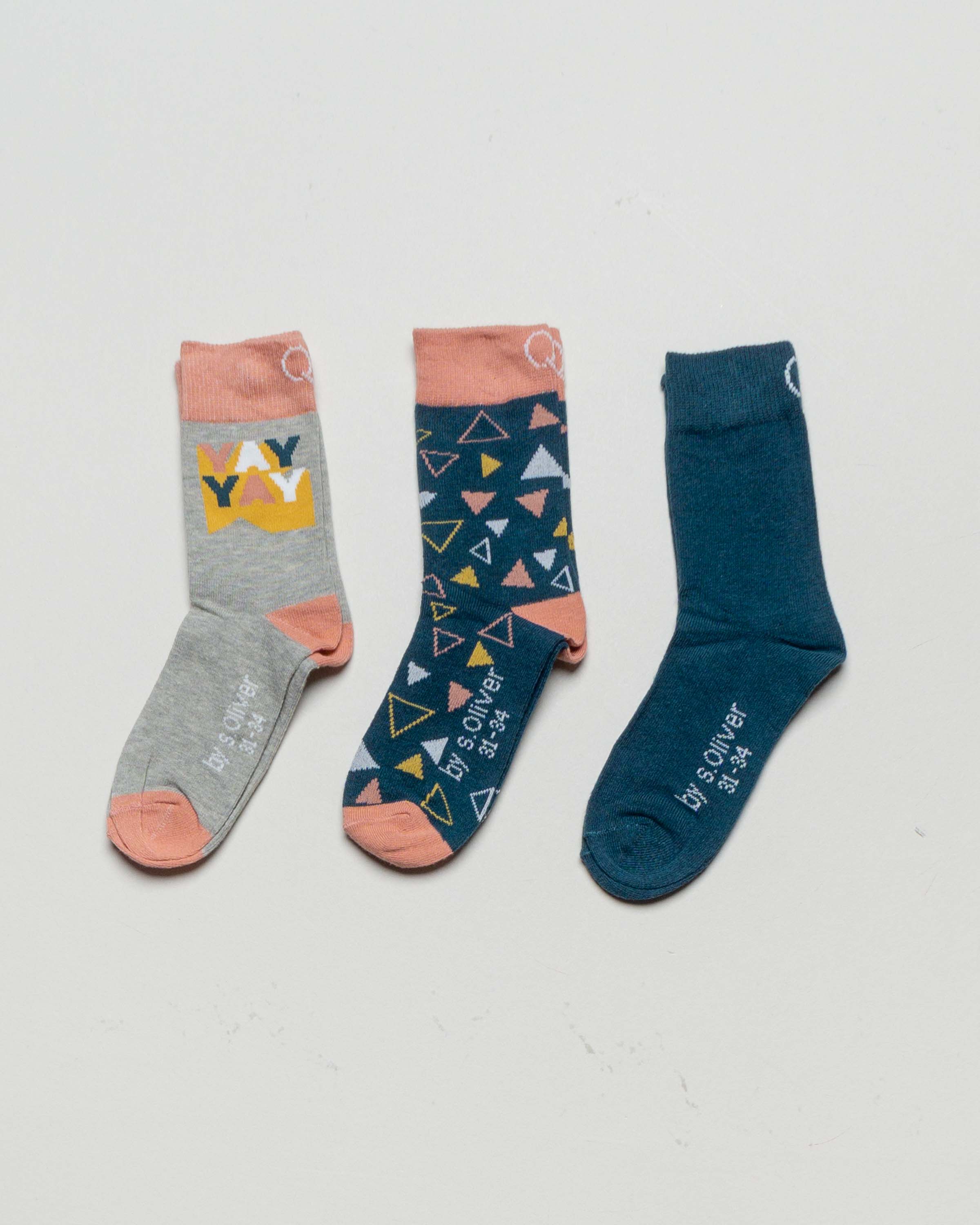 3 Socken Gr. 27-34 – NEU S.Oliver Dreiecke Mädchen Junge