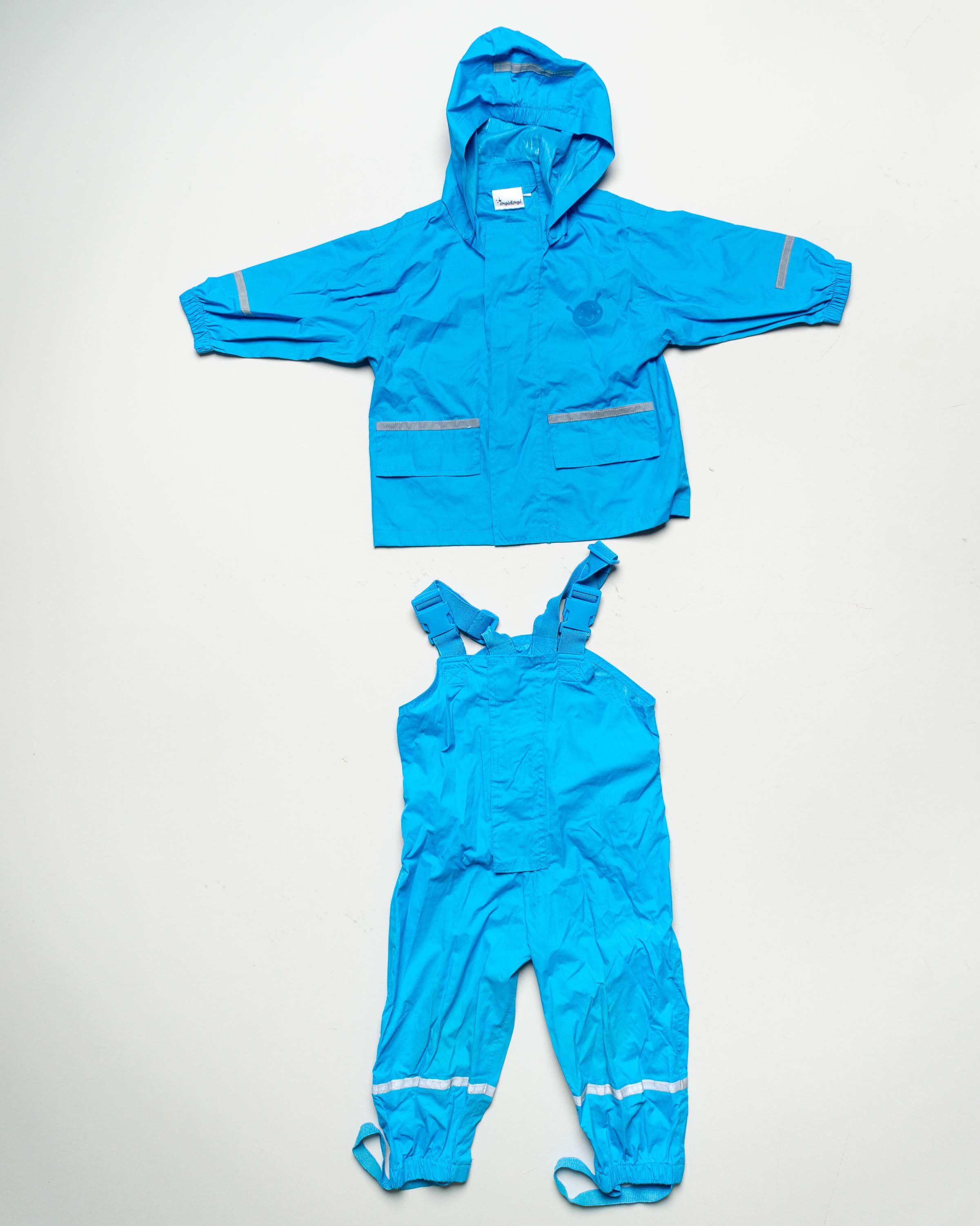 Set mit Matschhose Gr. 74/80 - Regenhose mit Regenjacke blau Mädchen Junge 