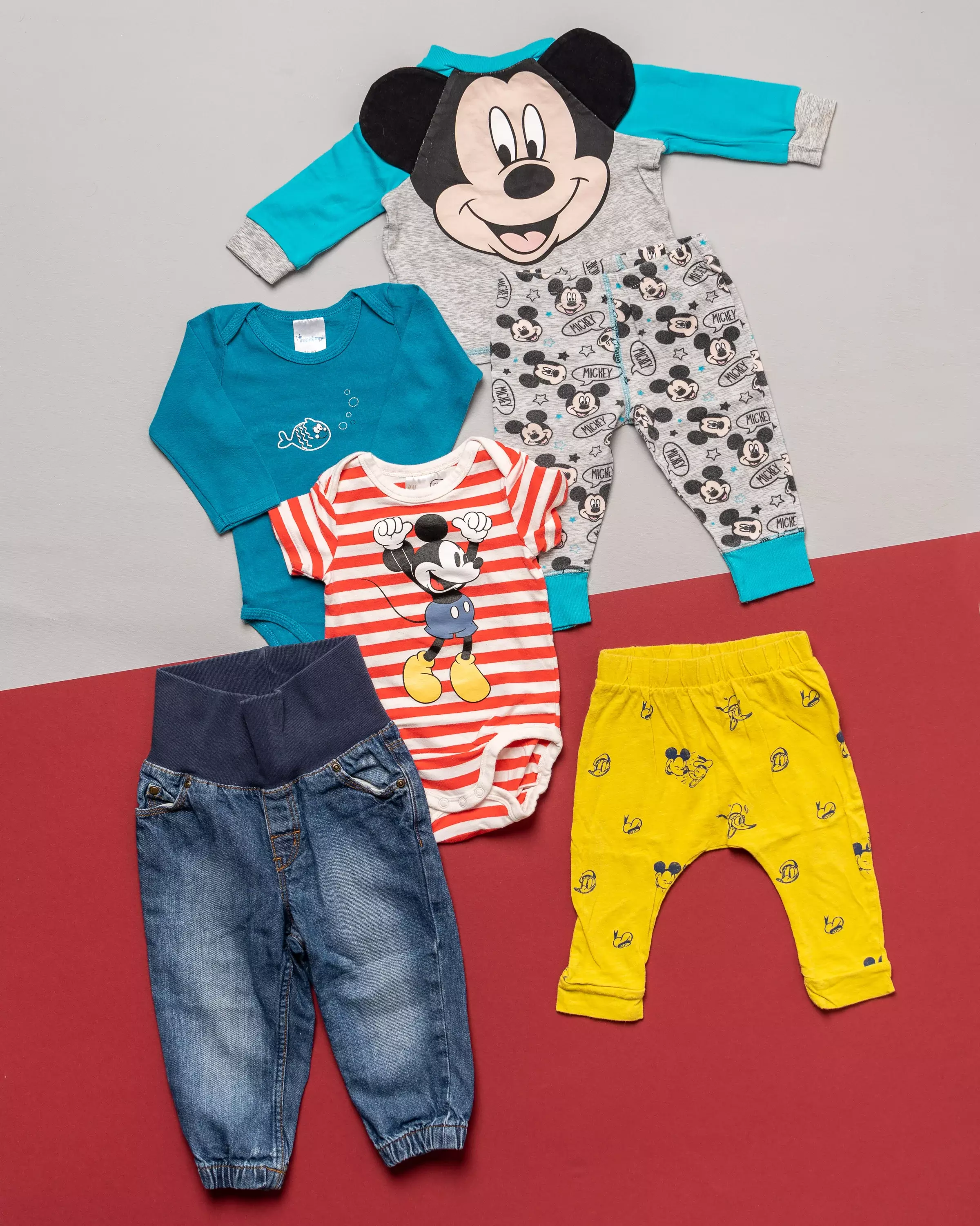 Outfit Gr. 74 für Unisex - 5 Teile - Mickey Mouse