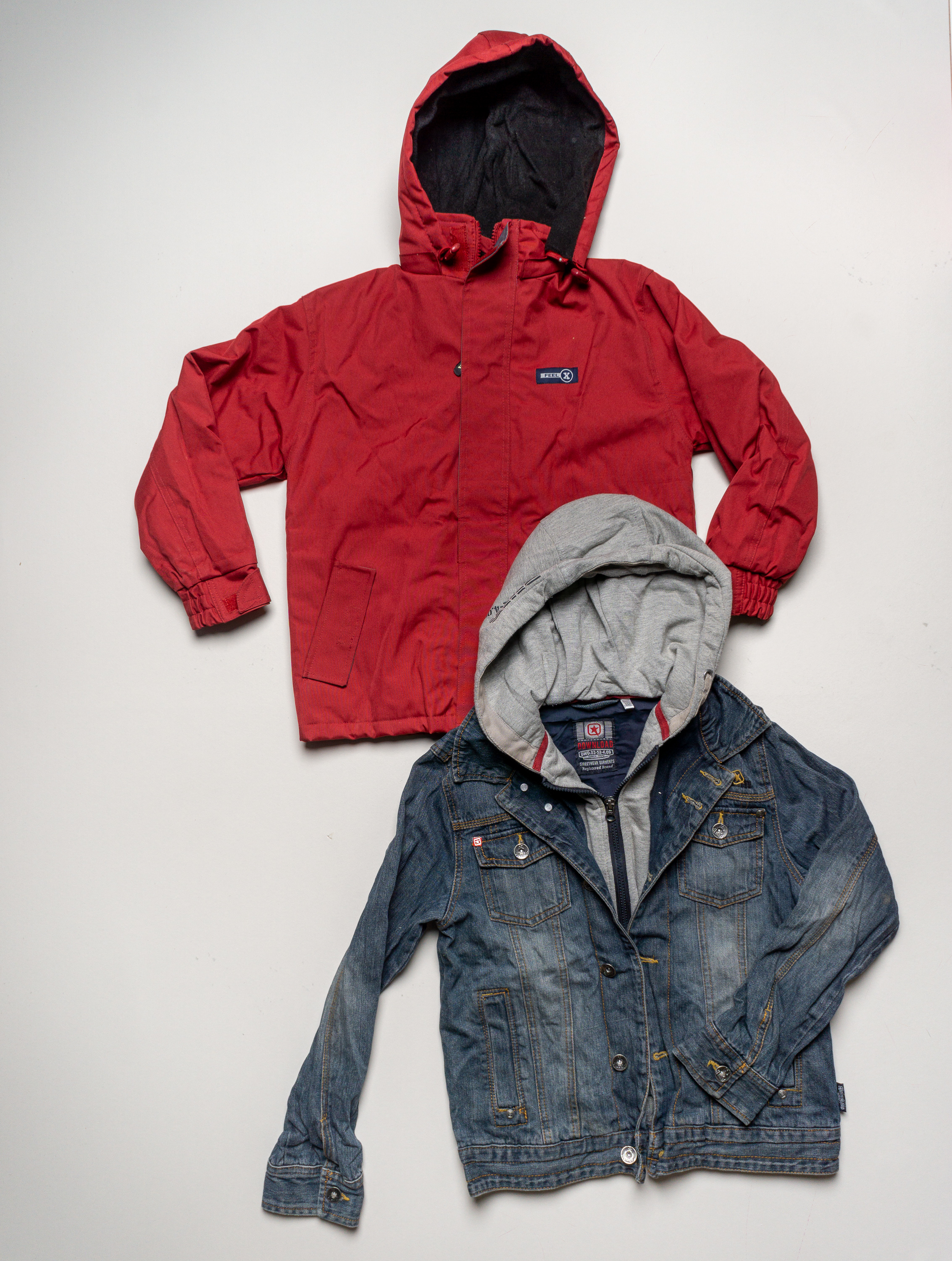 1 Jacke Gr. 152 – Jeansjacke blau Junge Mädchen rot Frühlingsjacke
