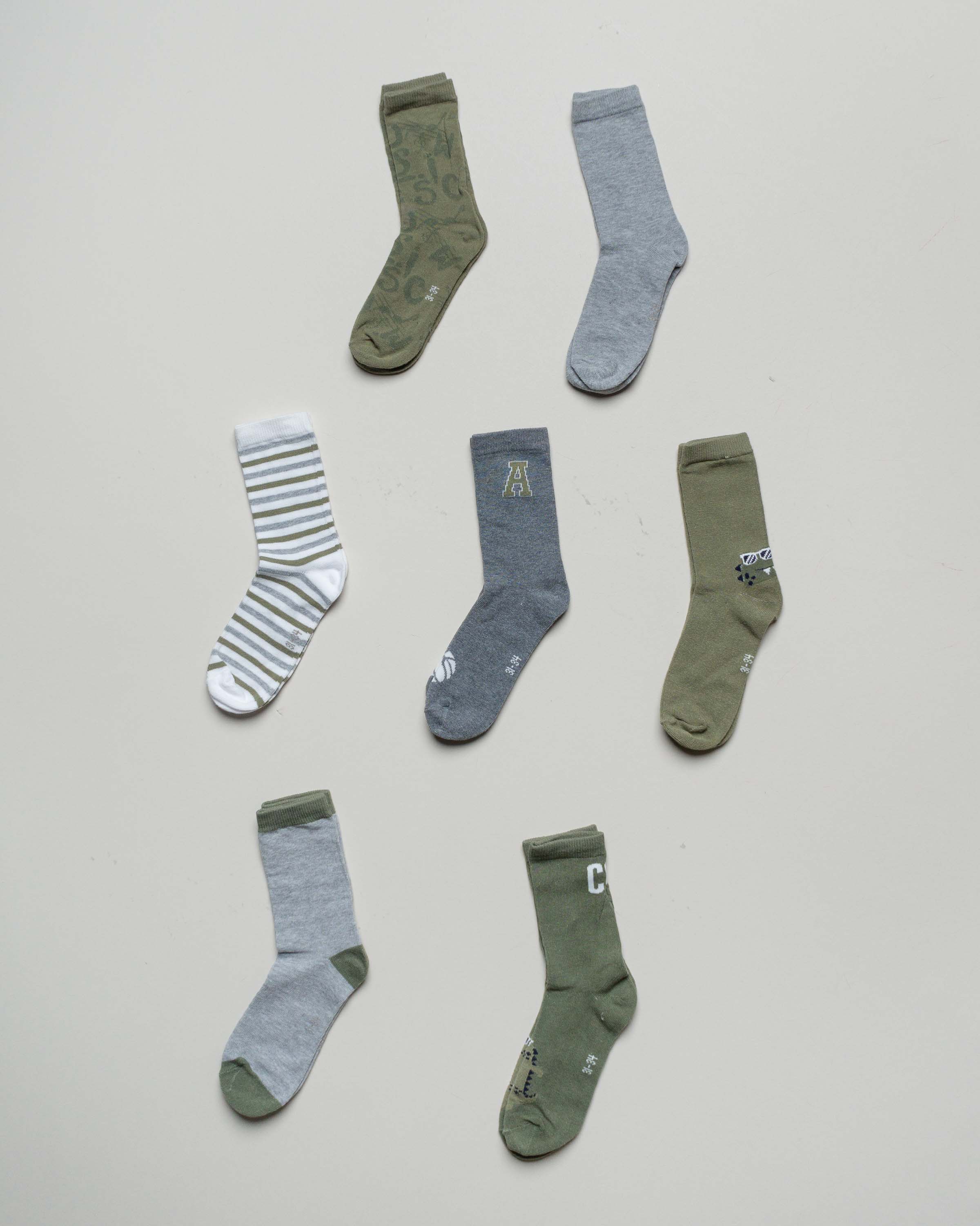 7 Socken Gr. 27-30 – NEU Bio olivgrün Lupilu Mädchen Junge