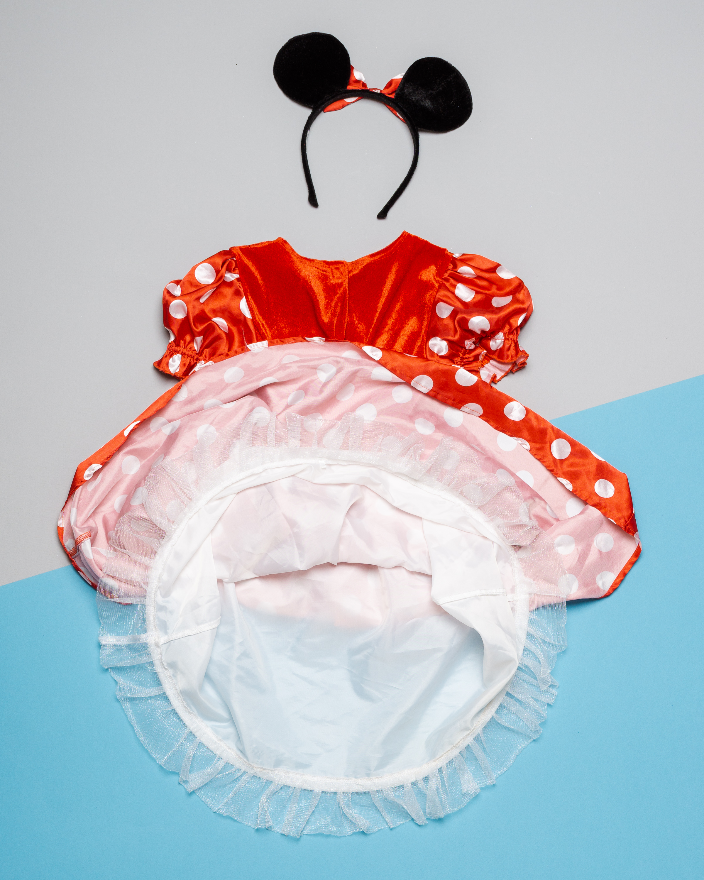 Minnie Mouse Kleid Gr. 128 – von Disney Kostüm mit Reifrock und Tüll Fasching Karneval Verkleidung