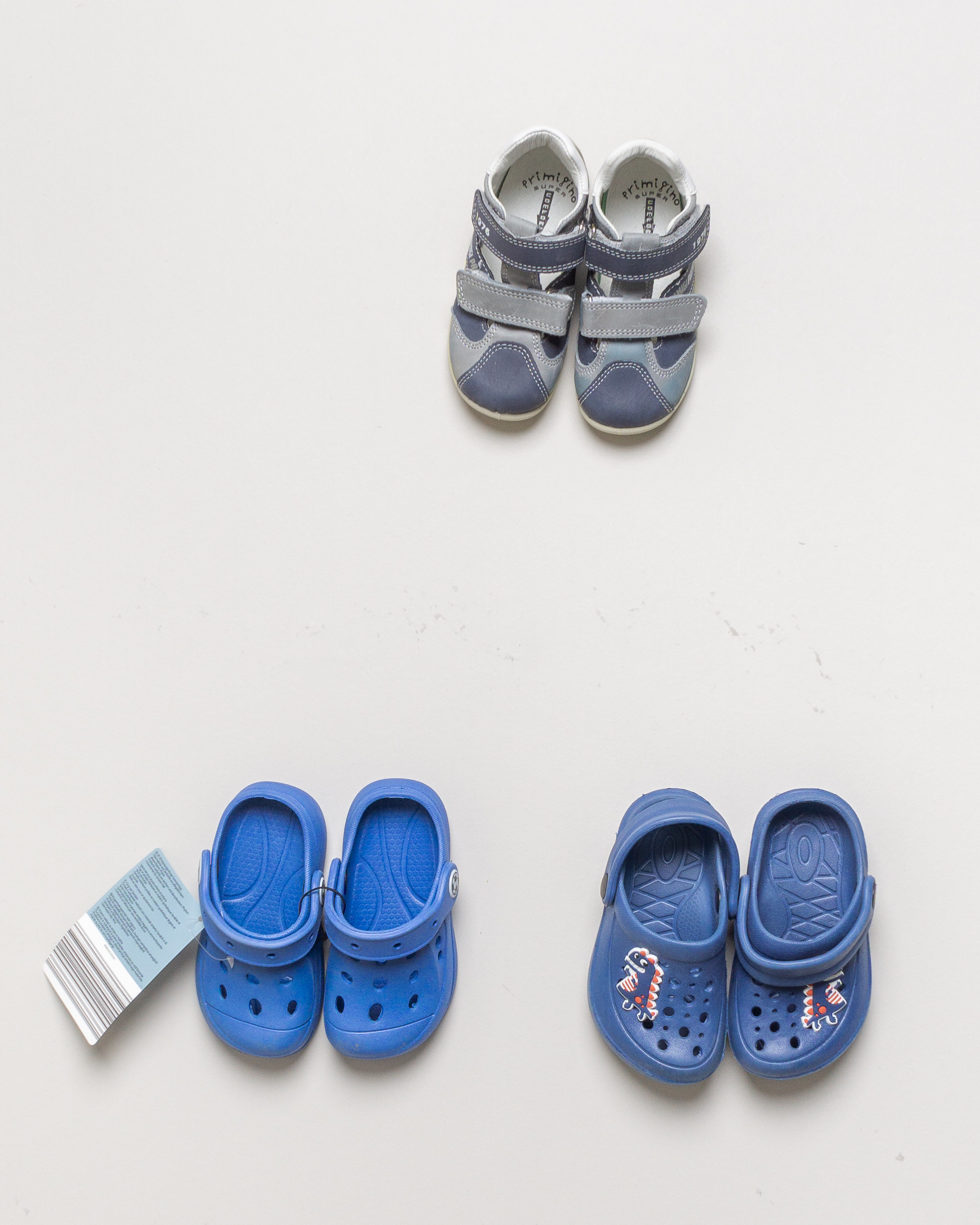 1 Paar Schuhe Gr. 23 – Sandalen Wasserschuhe Leder Crocs Klett Blau