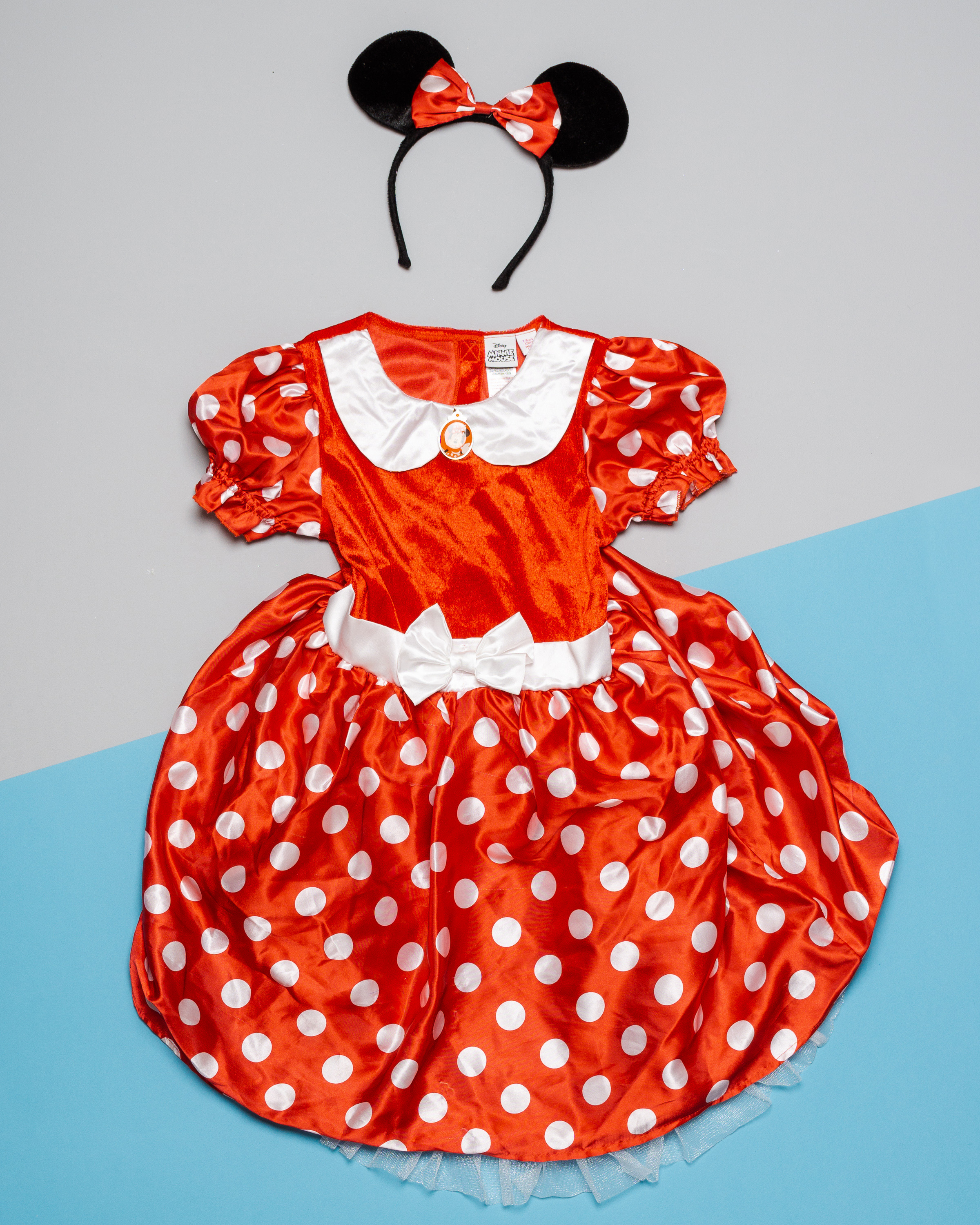 Minnie Mouse Kleid Gr. 128 – von Disney Kostüm mit Reifrock und Tüll Fasching Karneval Verkleidung