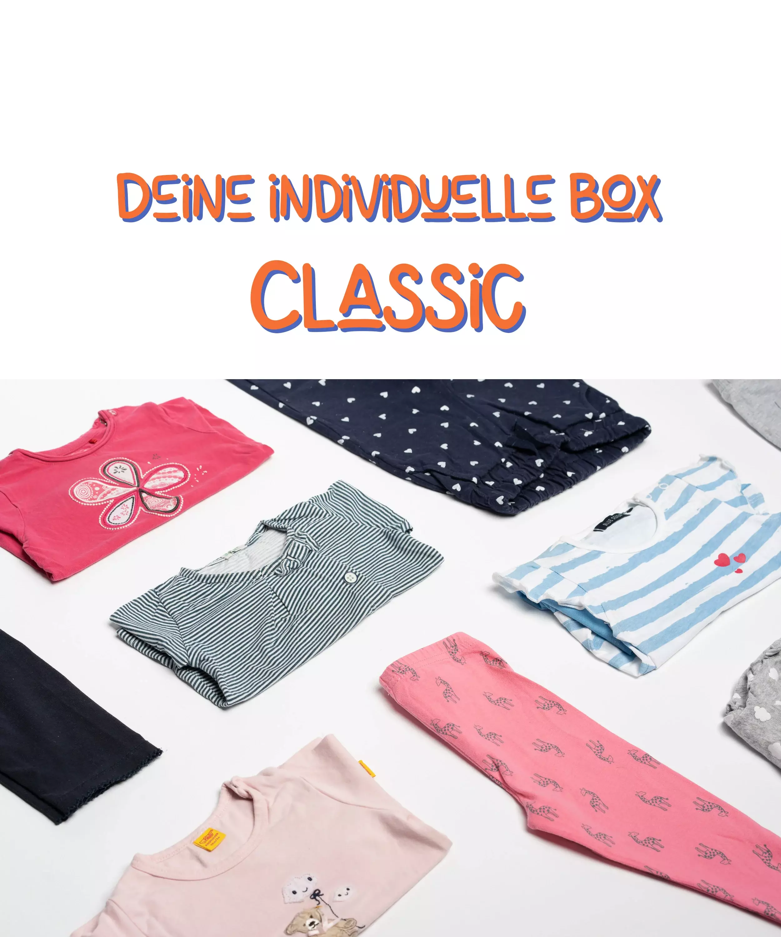 Box "Classic" – pink, dunkelblau, Rüschen, Glitzer
