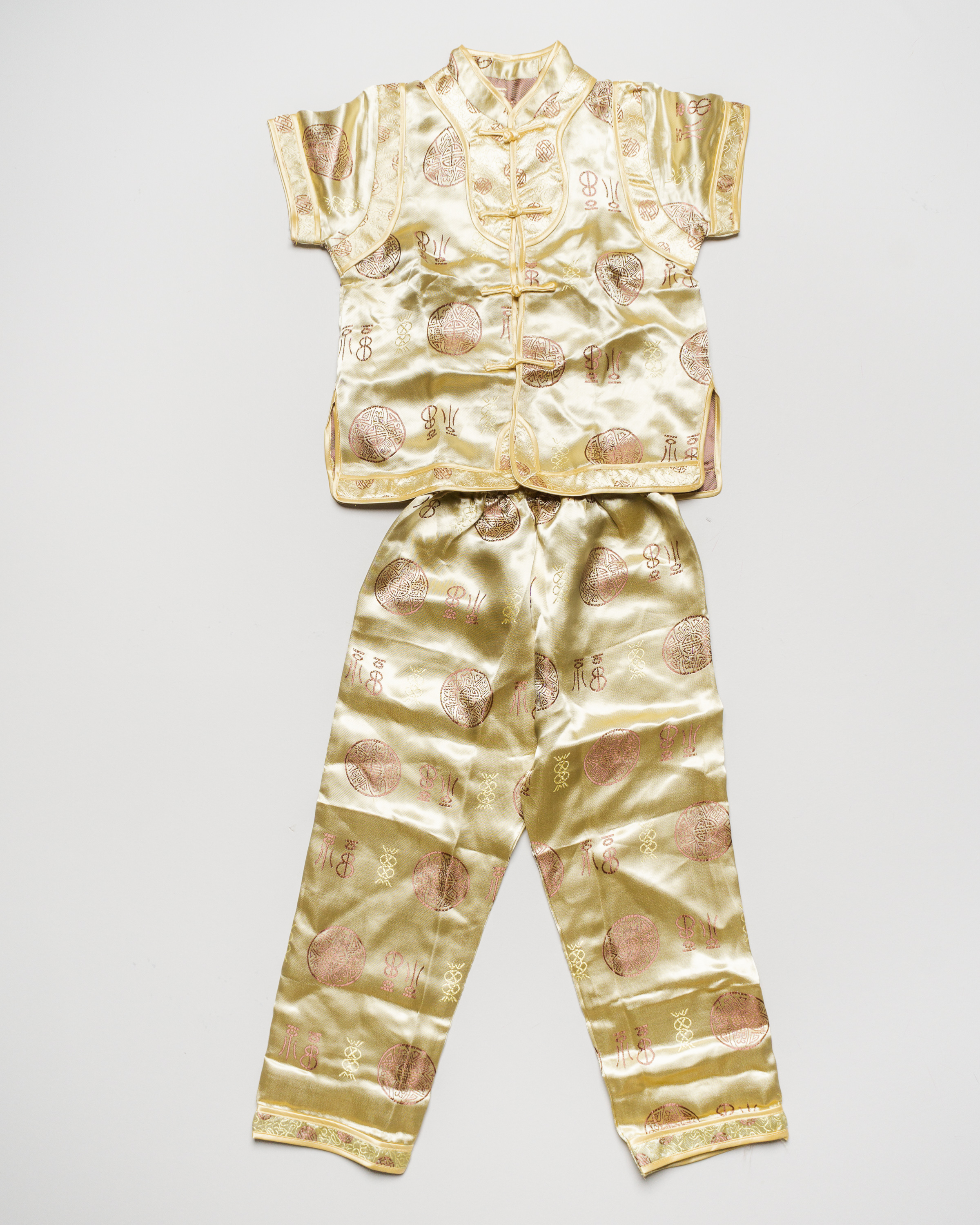 2 Teile Gr. 116/122 - Kostüm Karneval Fasching Gold Set Pack Tang