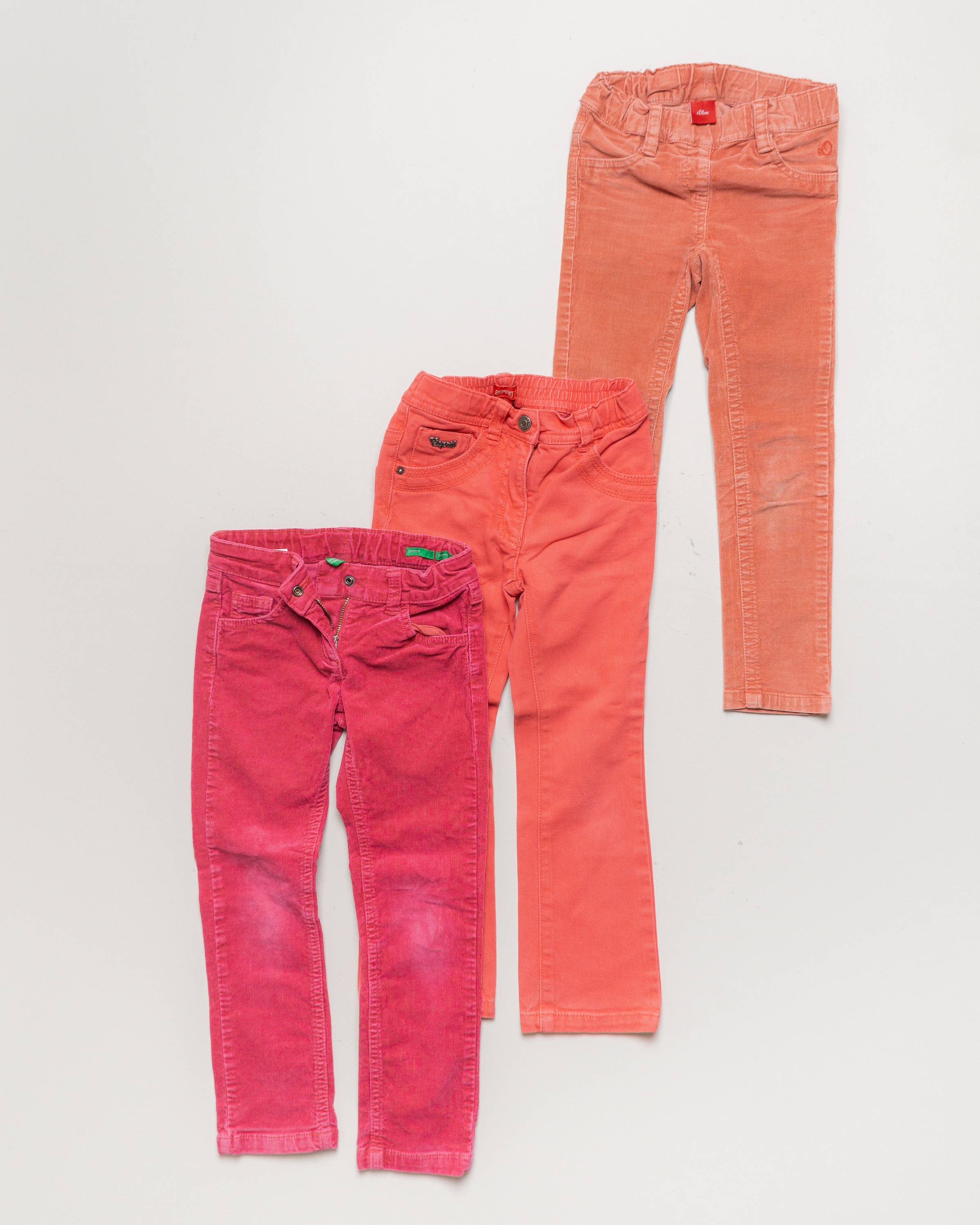 3 Hosen Gr. 110 – 1x Benetton 1x Esprit 1x S.Oliver Set Pack orange pink