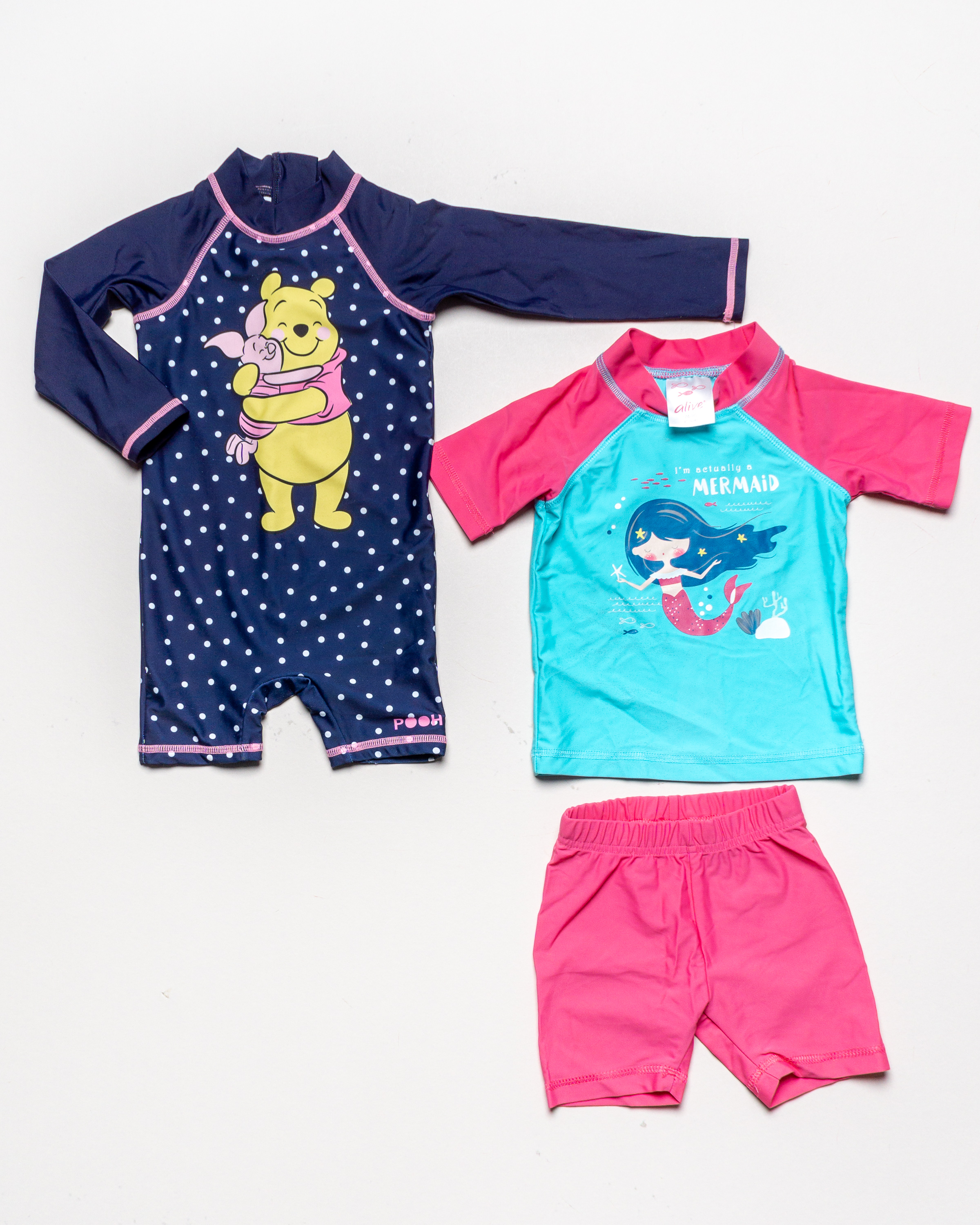 3 Teile Gr. 74/80 – UV Schutz Sonnenschutz T-Shirts Strandkleidung Baby Overall langarm Winnie Pooh