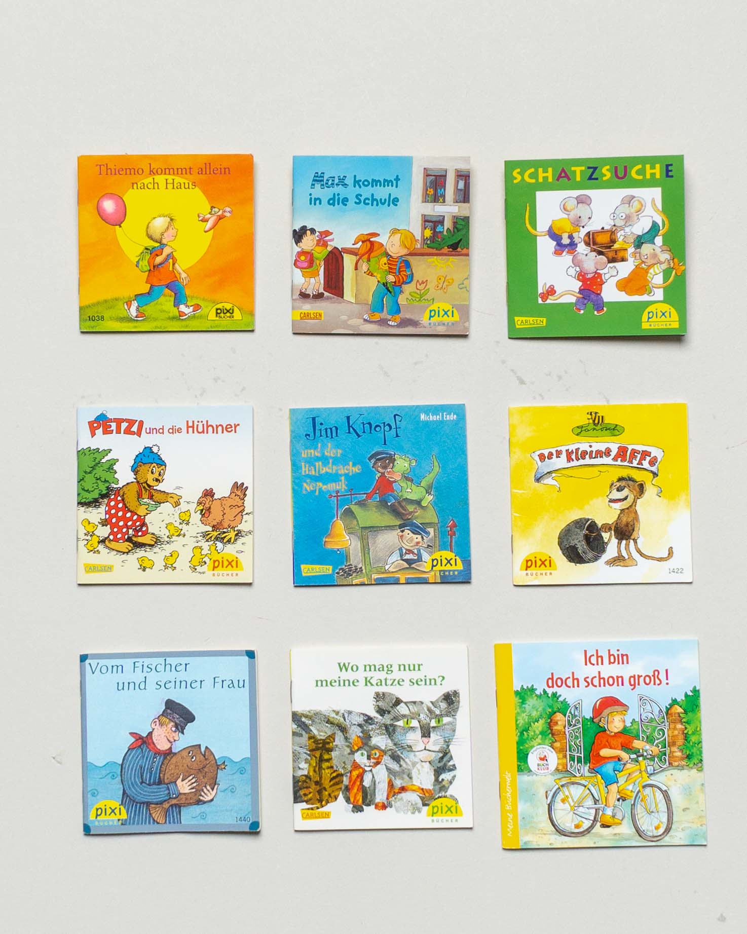 9 Pixi Bücher – Janosch Jim Knopf Katze Radfahren Minibücher Set