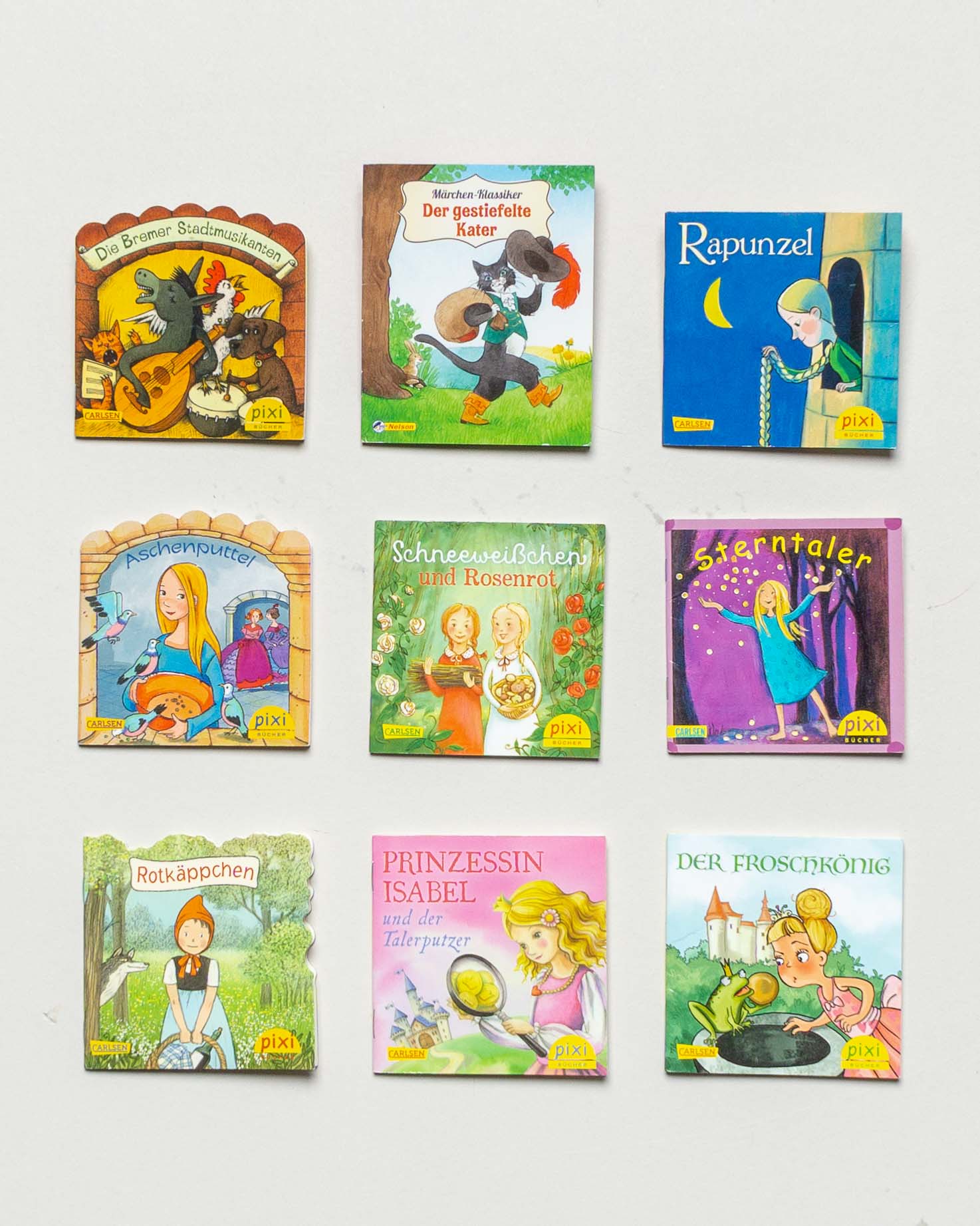 9 Pixi Bücher – Märchen Prinzessin Rotkäppchen Froschkönig Minibücher Set