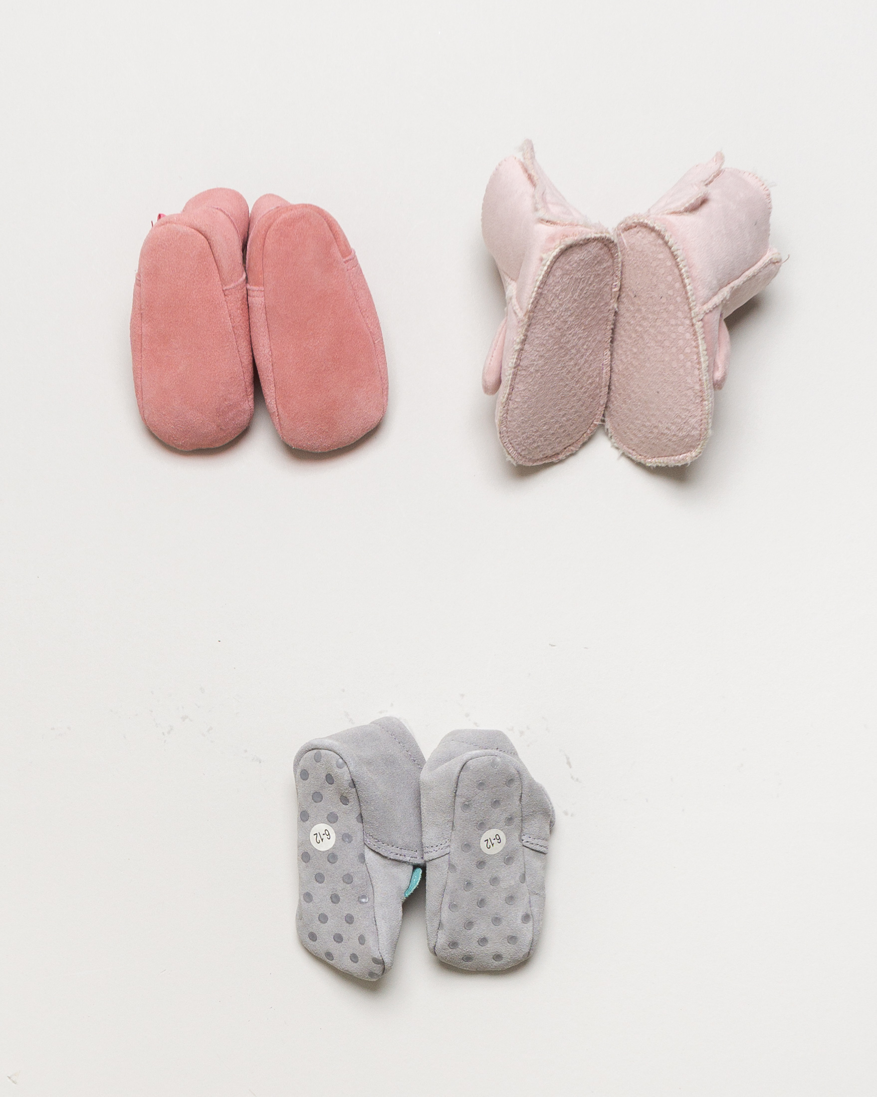 1 Paar Schuhe Gr. 20 – Plüsch Tiere Hausschuhe Hasen Rosa Grau 