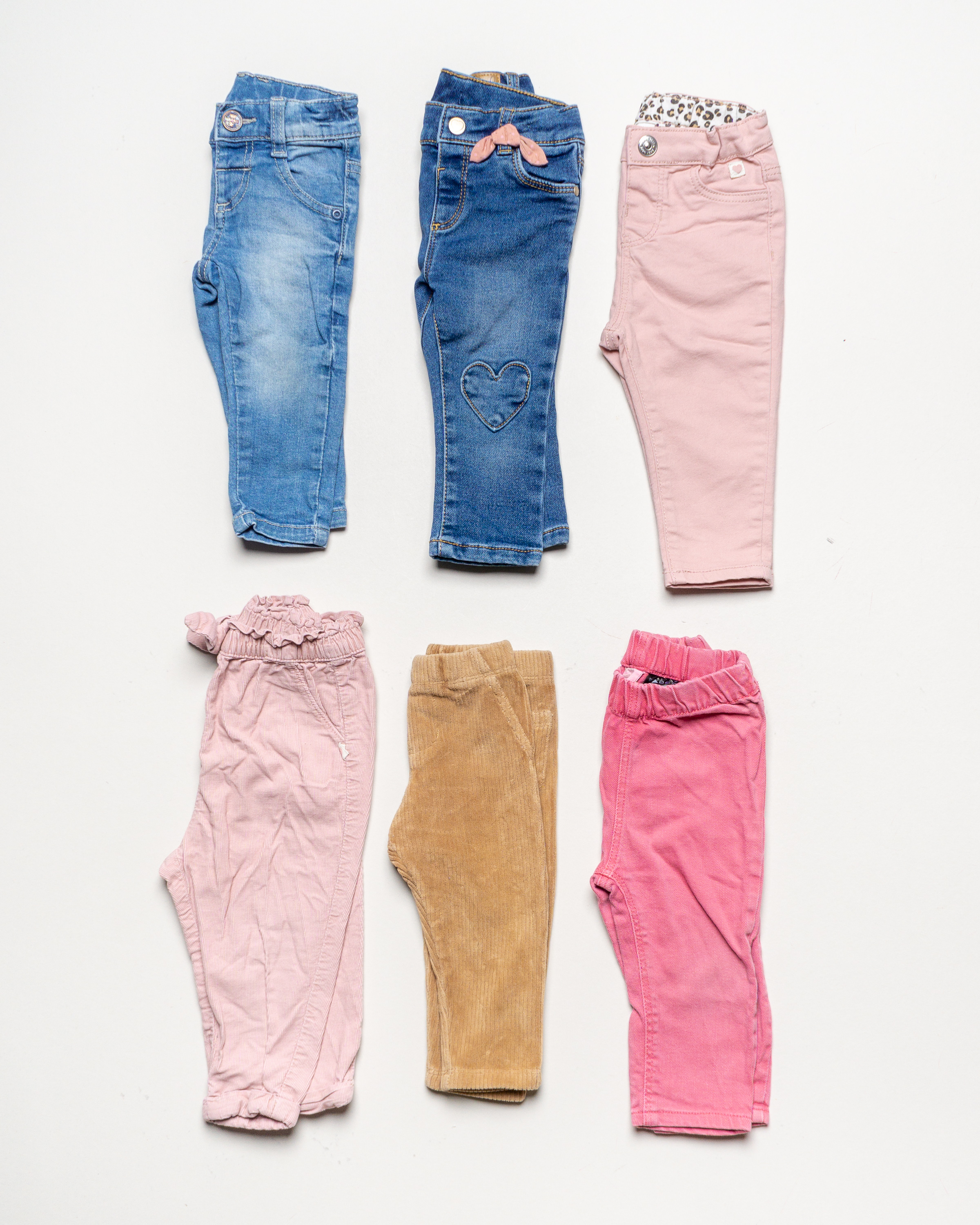 6 Hosen Gr. 74 - Pumphose Leggings Jeans Rosa Blau 