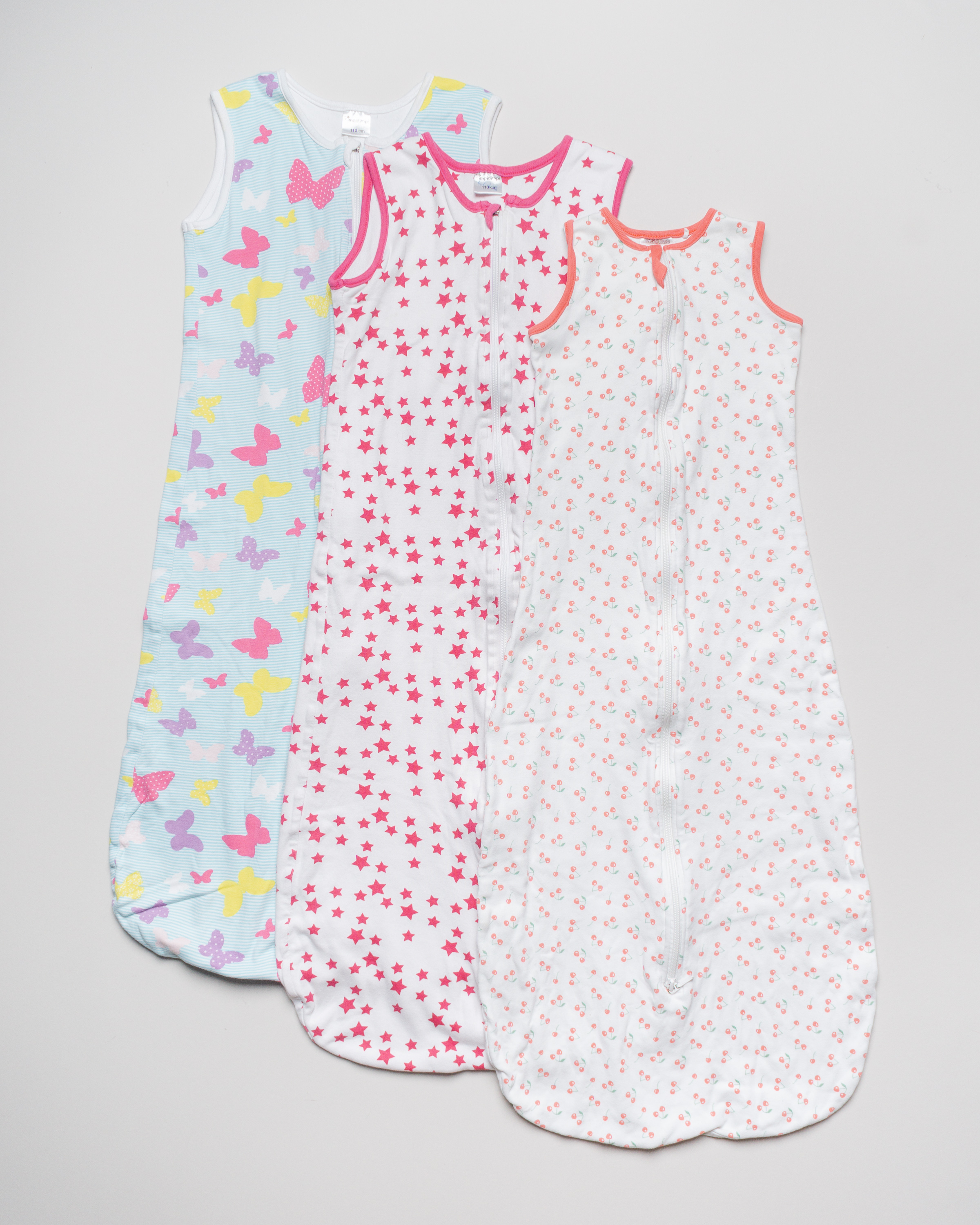 1 Schlafsack Gr. 110 – Schmetterlinge Sterne Kischen pink