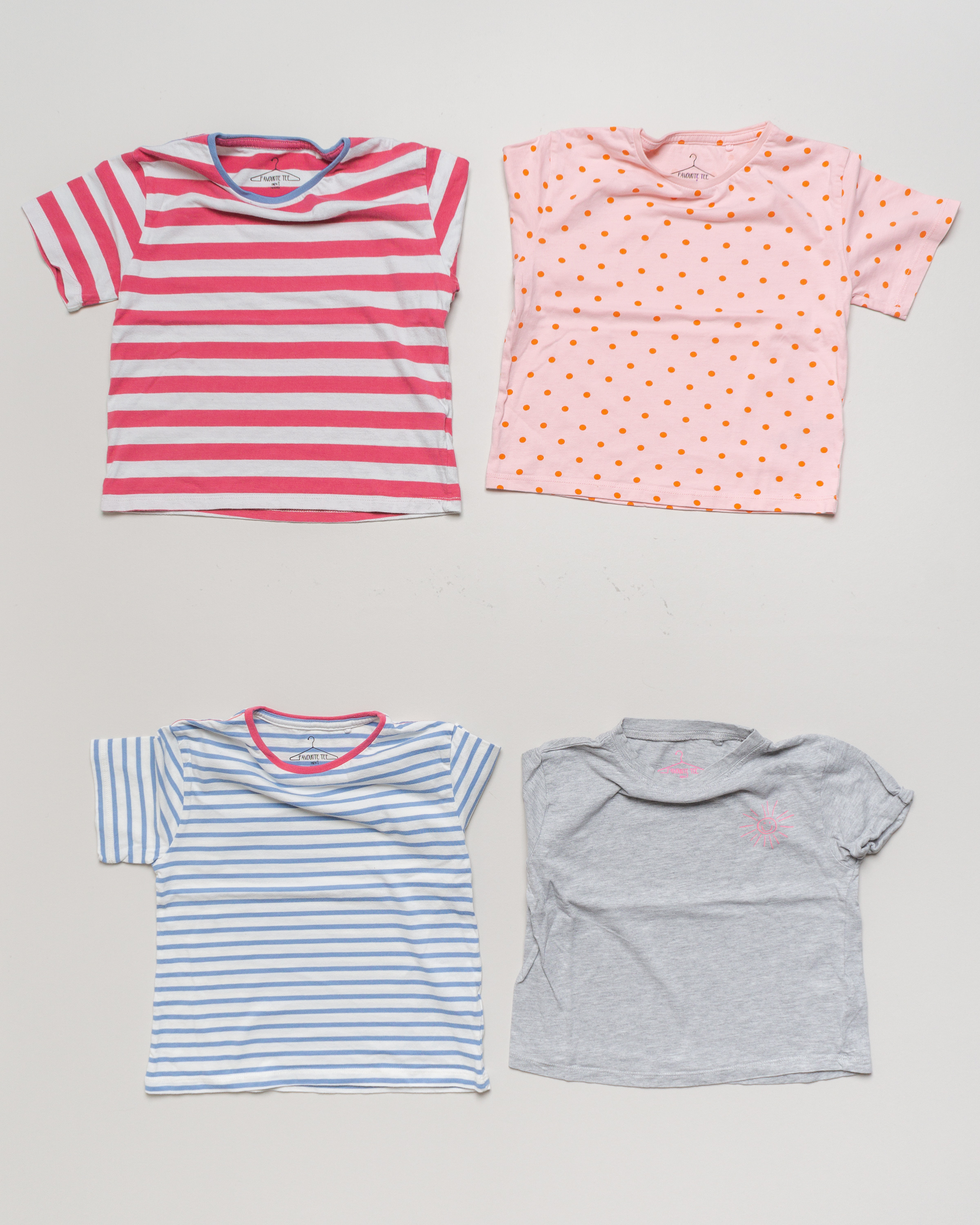 4x Oberteile Gr. 116 – 4x NEXT T-Shirts Streifen Punkte Rot Blau Set Pack