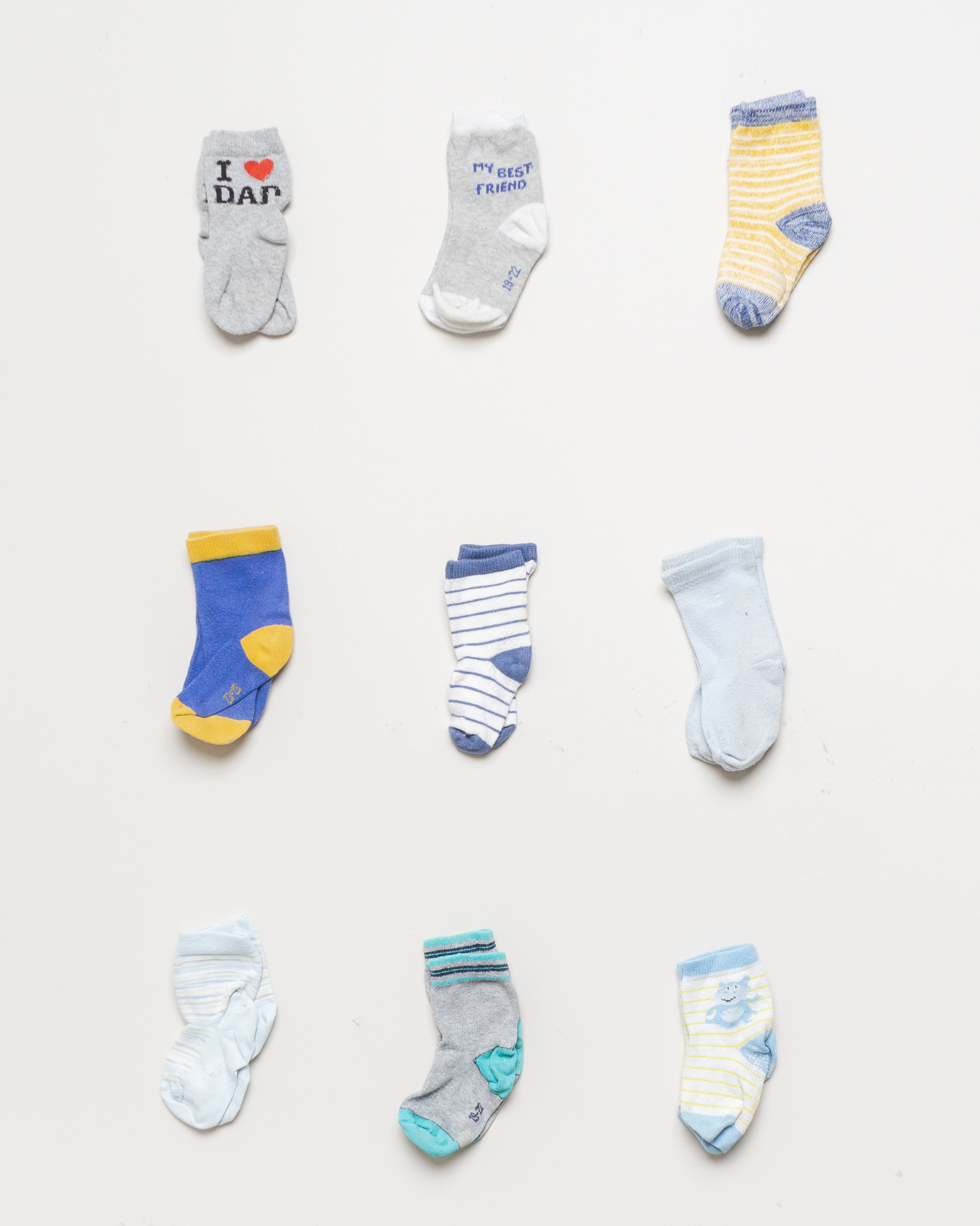 9 Paar Socken Gr. 18-22 - Set Pack gestreift Blau
