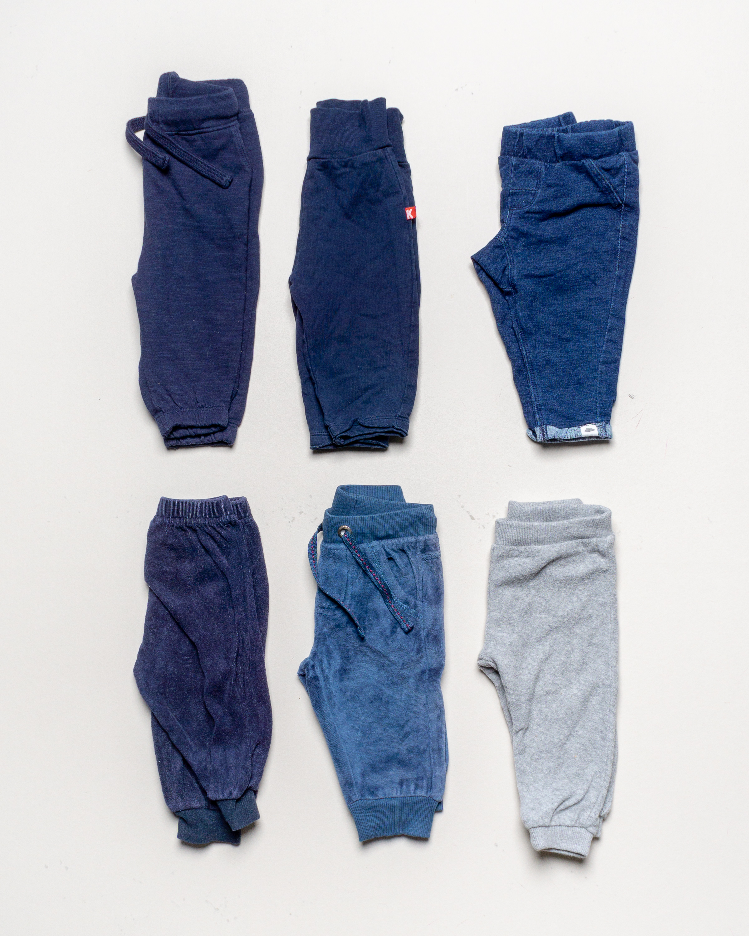 6 Hosen Gr. 62 – Jogginghose Pumphose Leggings Blau Grau Set Pack