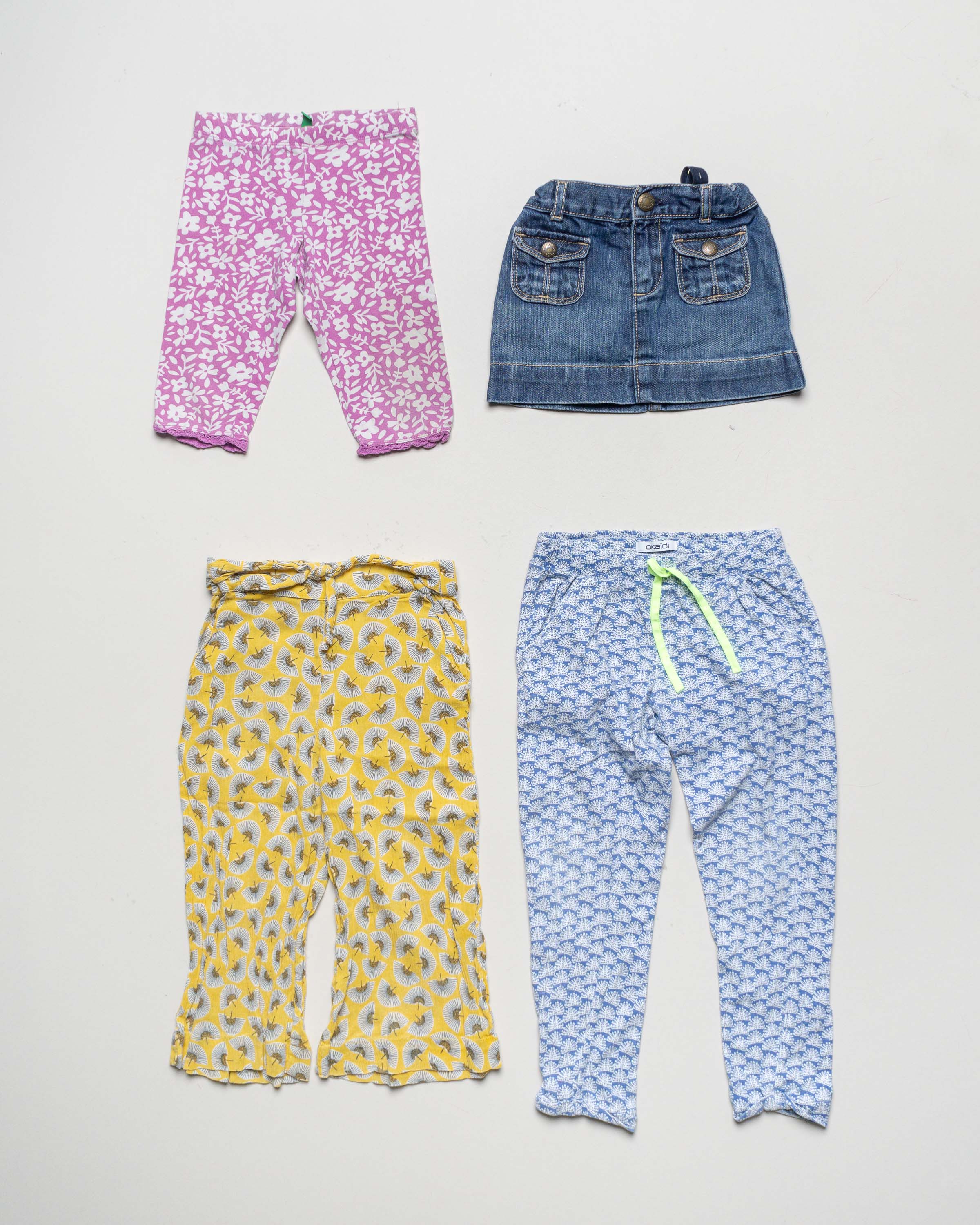 4 Teile Gr. 98/104  – 1x Gap 2x Okaidi 1x Benetton  3 Hosen Rock Jungen Mädchen Pack Set