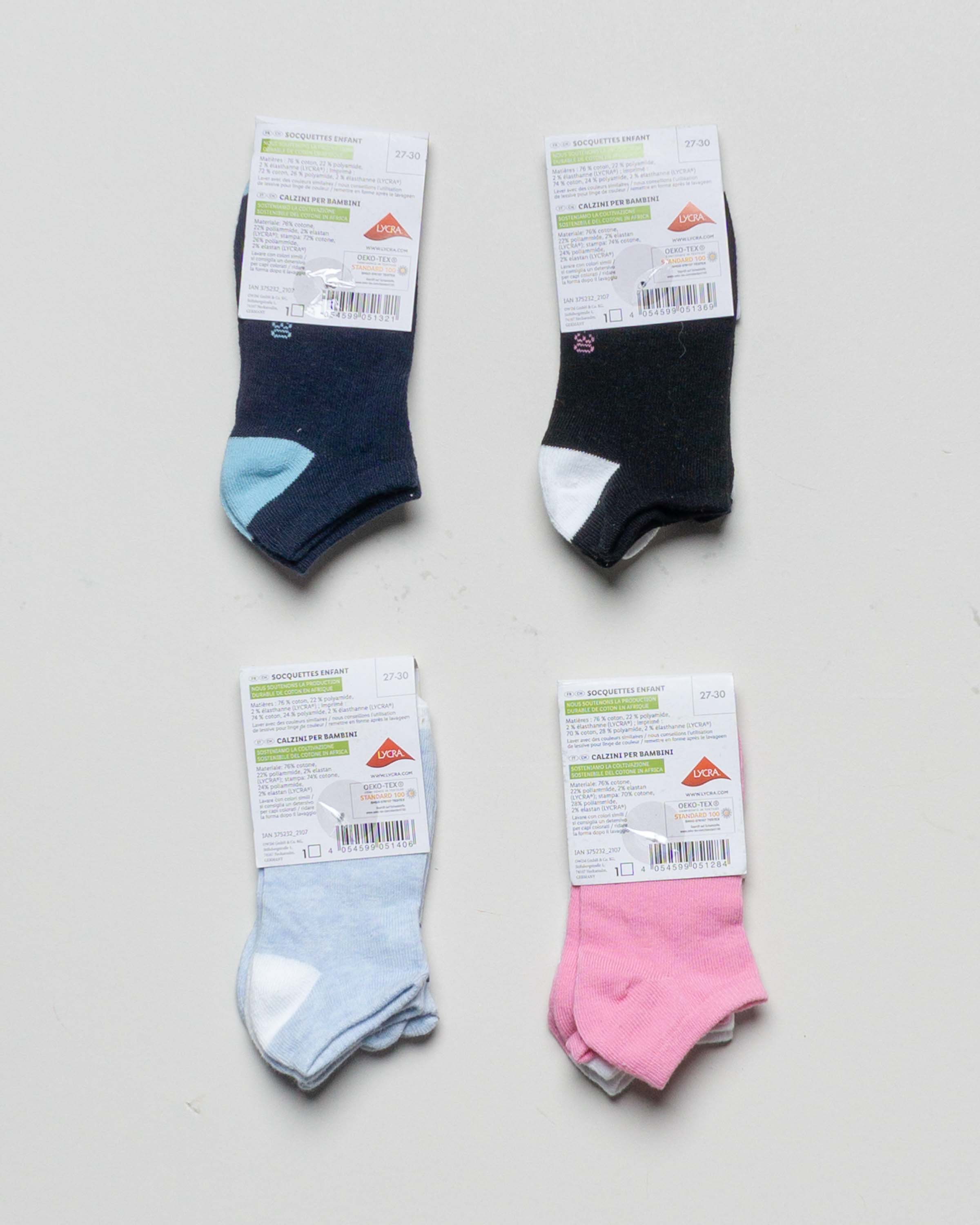 2 Paar Sneakersocken Gr. 23-34 – NEU Punkte Tiere Mädchen Jungen