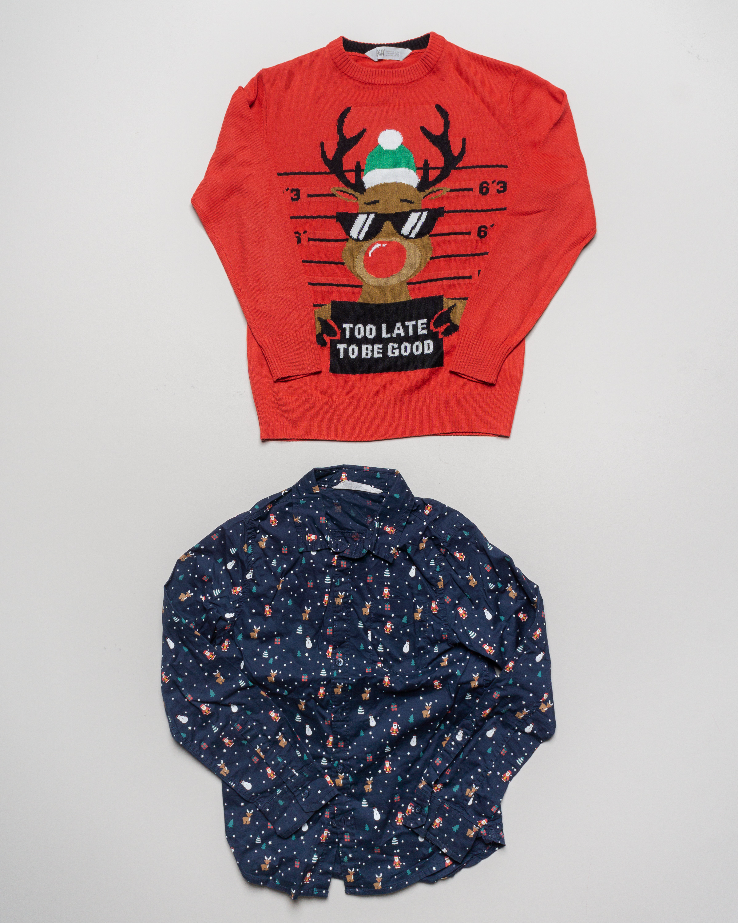 1 Oberteil Gr. 134 - Pullover Hemd Weihnachten