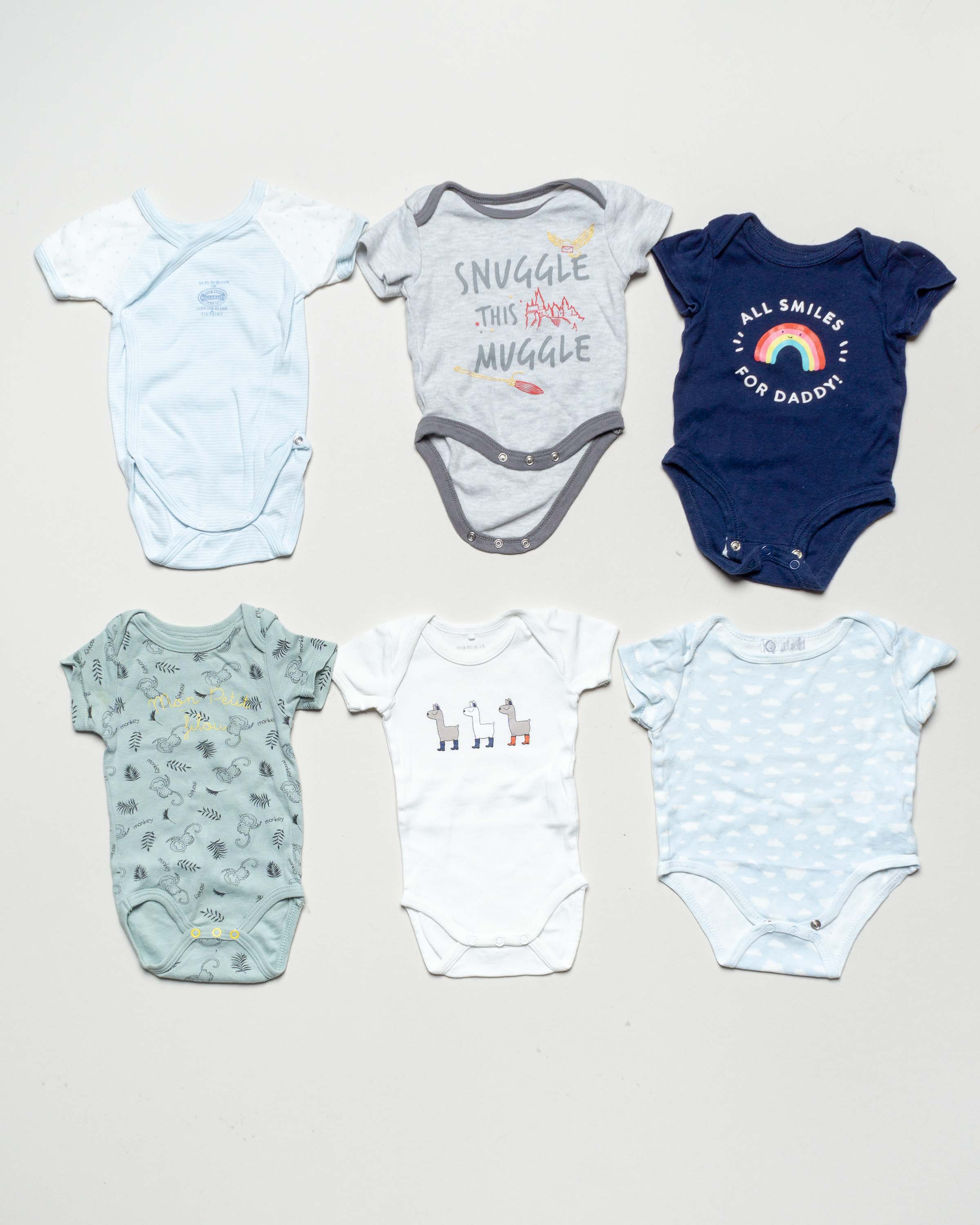 6x Body Gr. 50–56 – 1x Petit Bateau 1x Name it 1x Carter's Mädchen Junge  