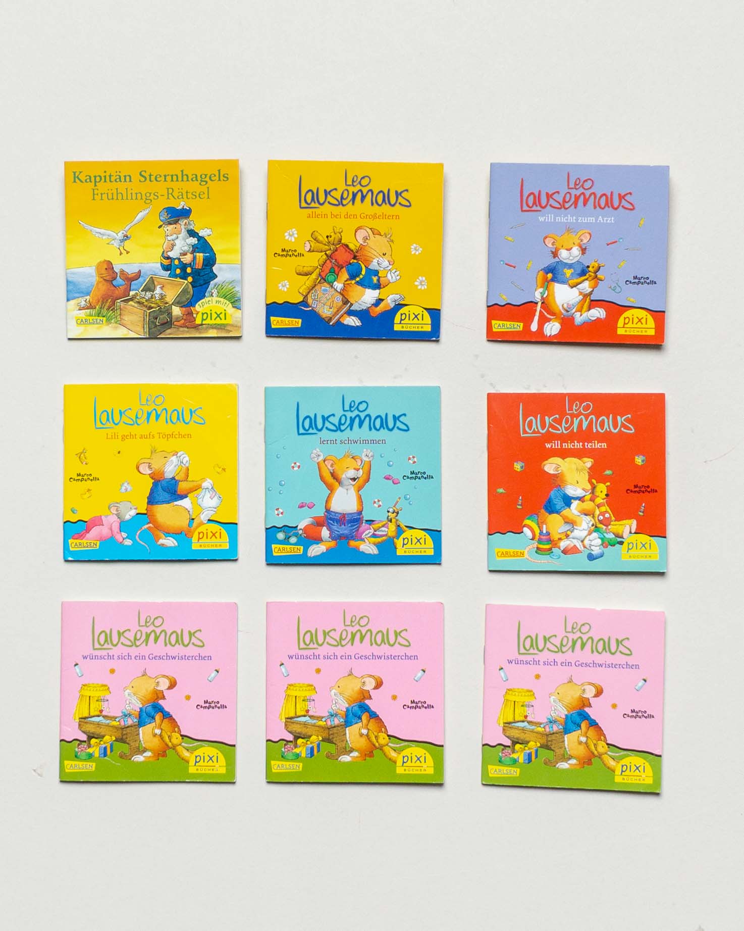 9 Pixi Bücher – Leo Lausemaus Minibücher Set
