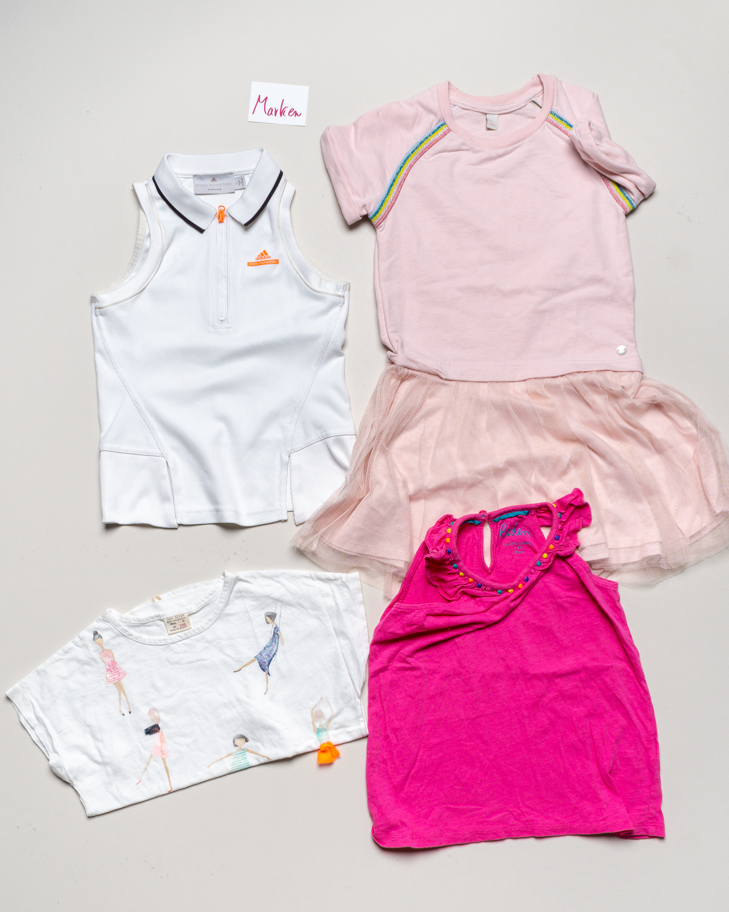 3 Teile Gr. 128 – 1x Zara 1x mini Boden 1x Adidas leicht Mädchen Kleid Top Shirts Sommer Muster Set Pack Jungen