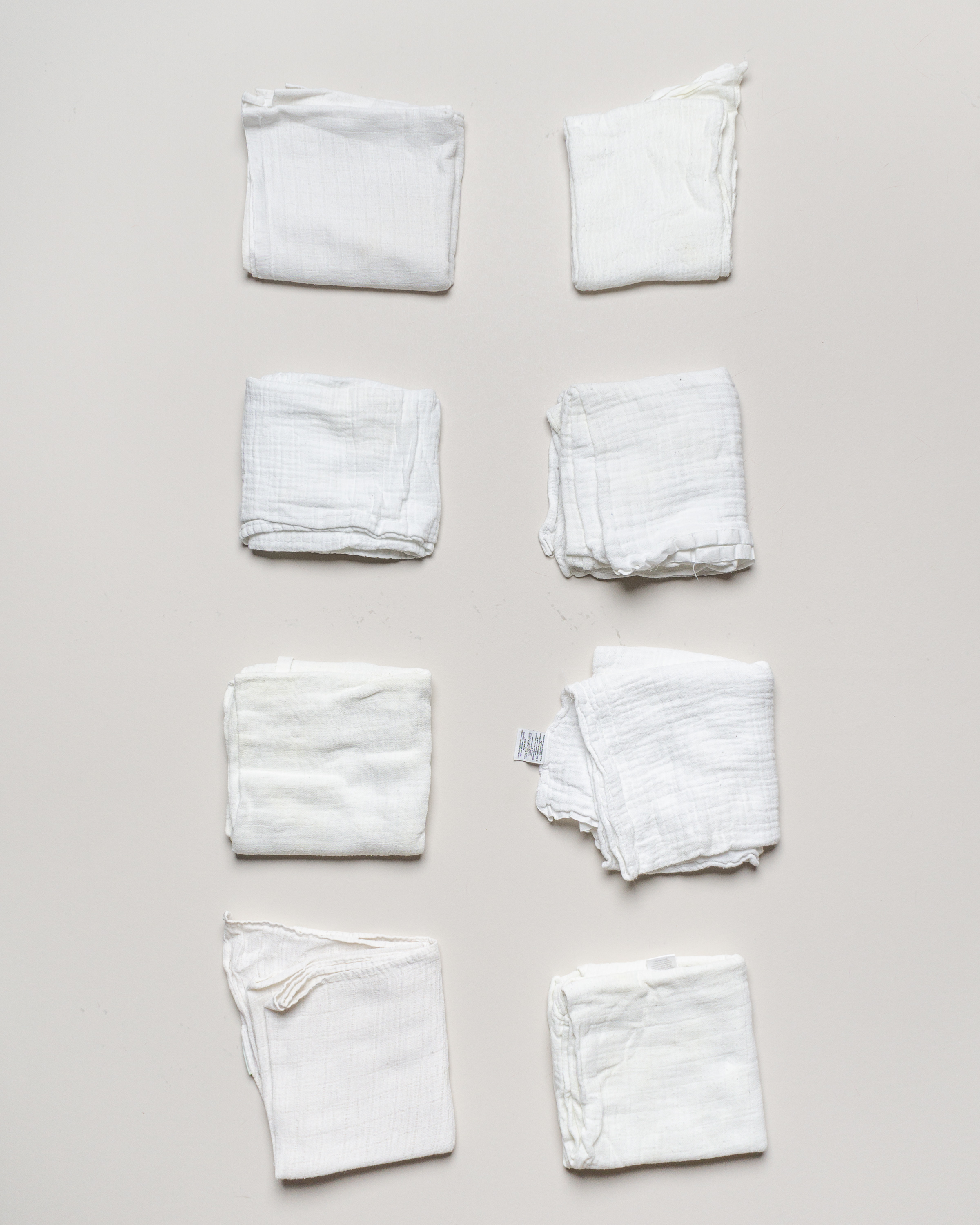 8 Spucktücher – Mullwindeln Sanitastücher Baby uni weiß einfarbig