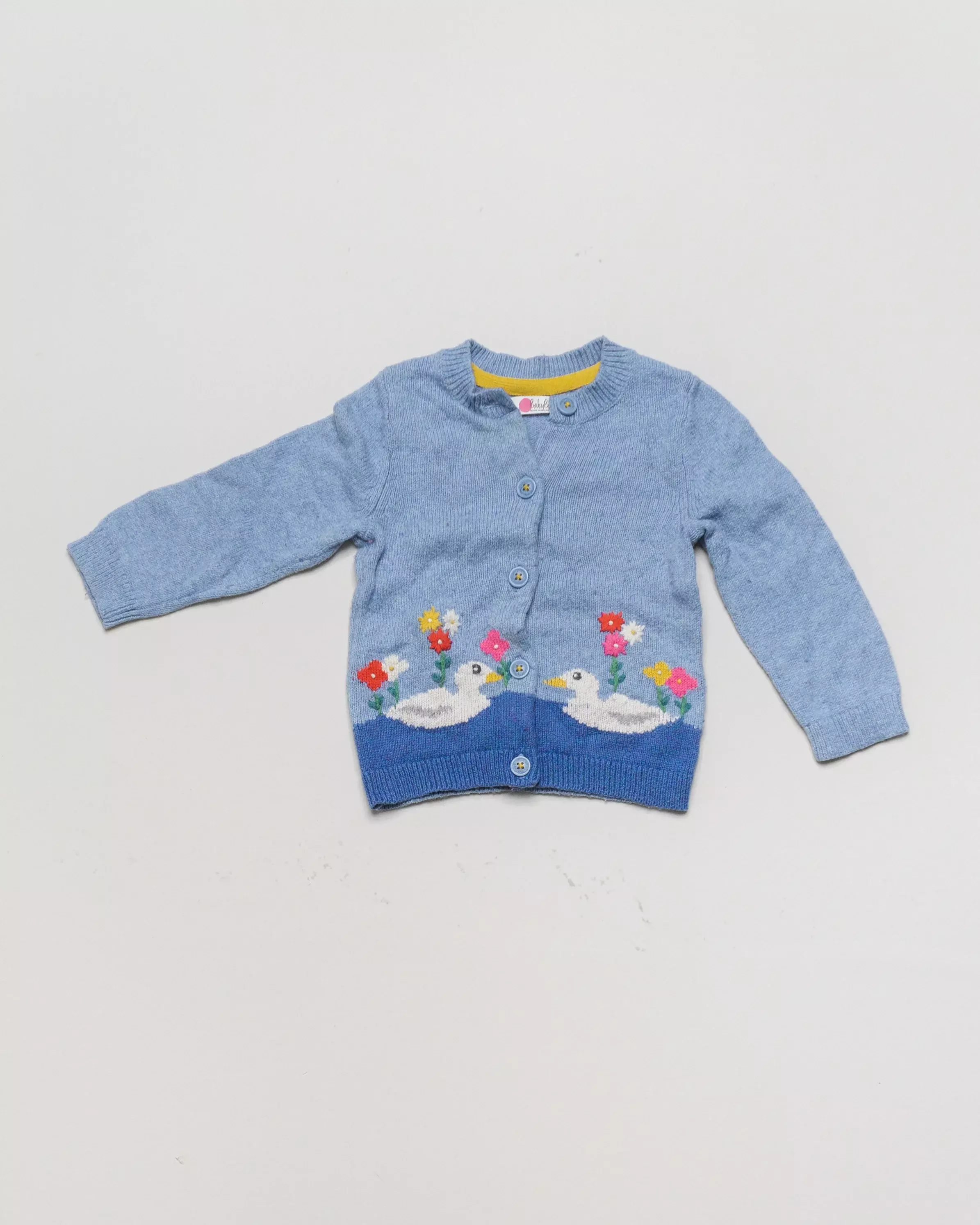 Strickjacke Gr. 80 – Baby Boden Strickjacke Enten hellblau Mädchen Tiere BabyBoden