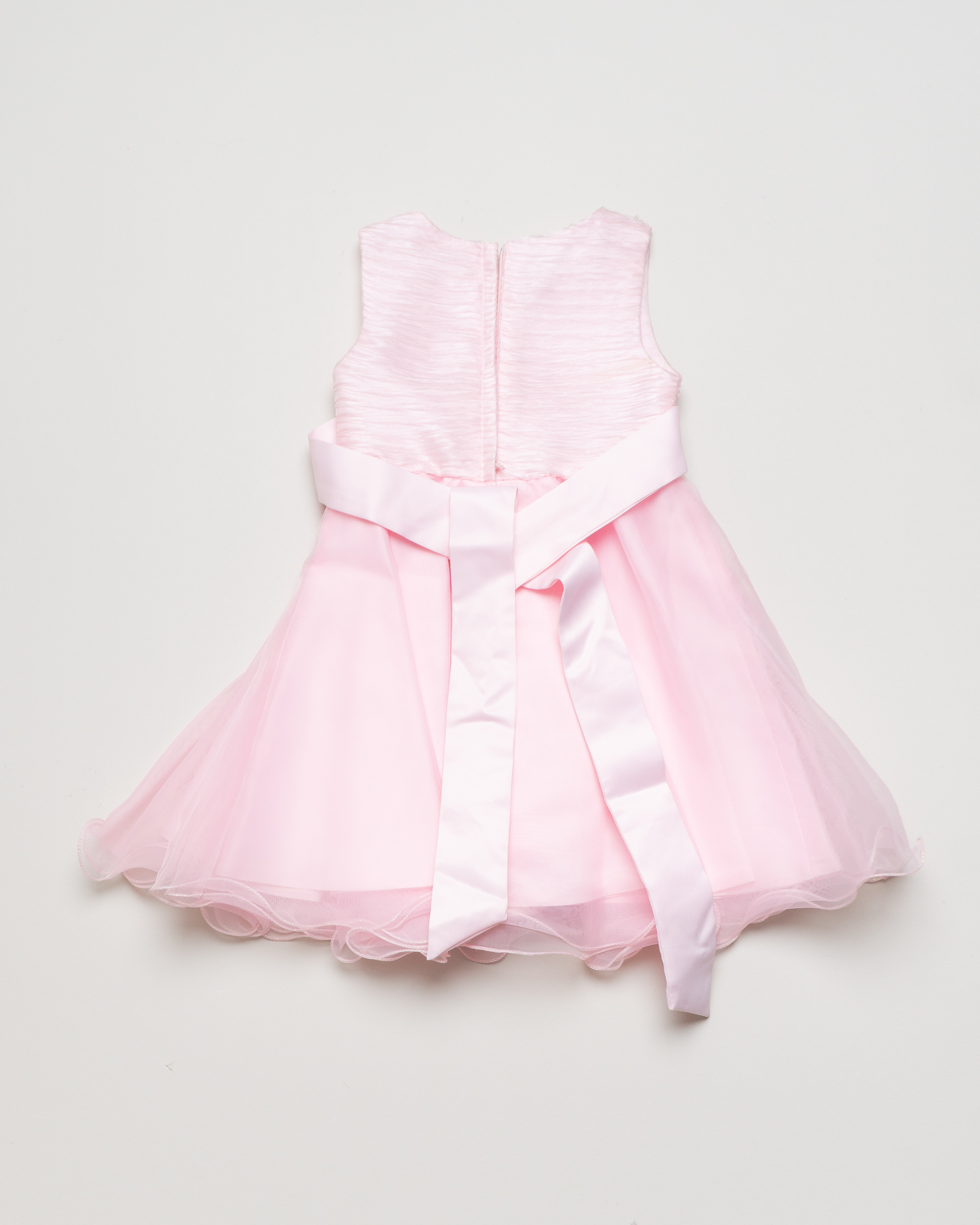 1 Kleid Gr. 110-122 – rosa Schleife Tüll Perlen Satin Festlich