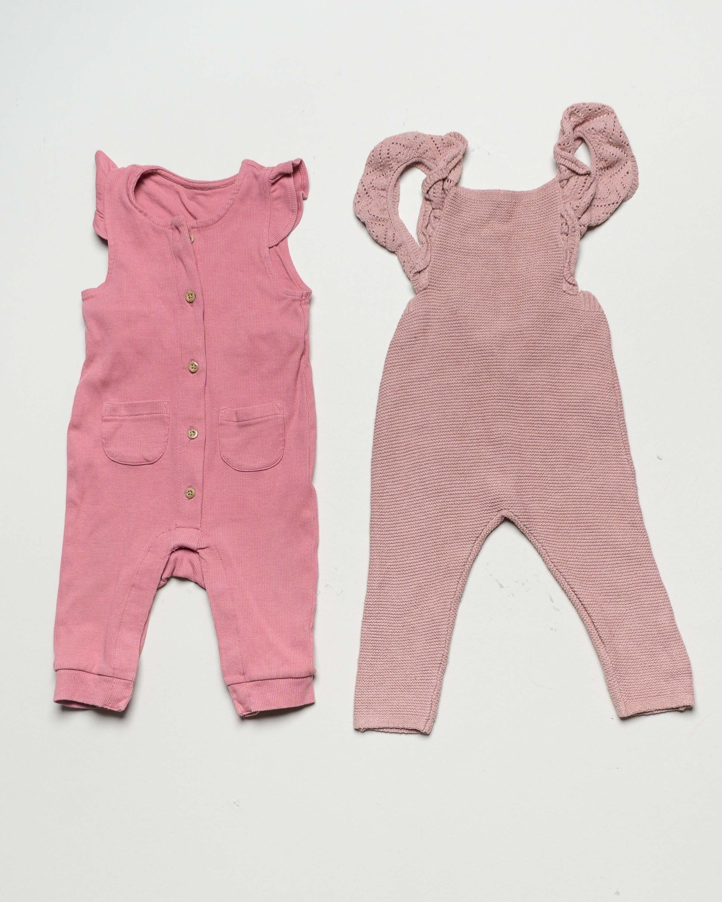 2x Jumpsuits Gr. 74/80 – 1x Zara 1x M&S kurzarm Mädchen Junge 