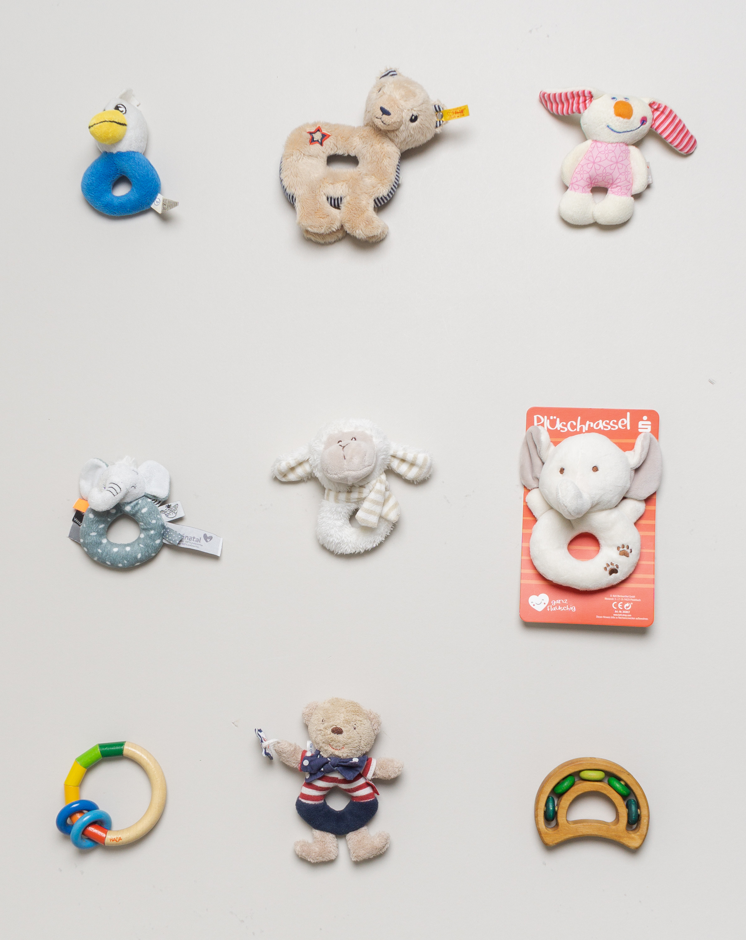 1 Greifring – Puppe Figur Spielzeug Holz Zahnen Stofftier Kuscheltier Tiere Bär