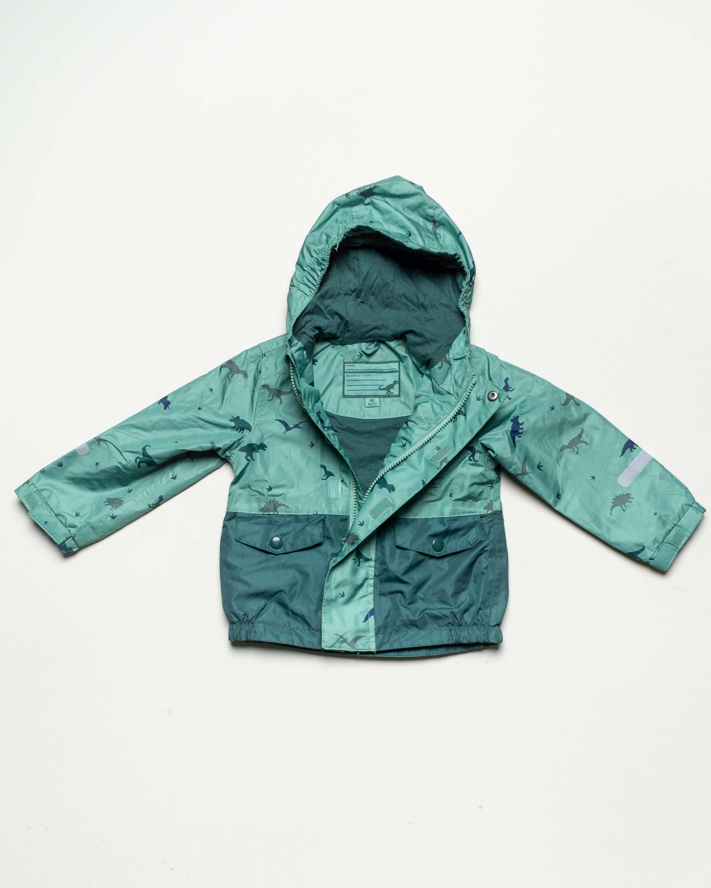 Matschjacke Gr. 86/92 - gefüttert Regenjacke grün Mädchen Junge 