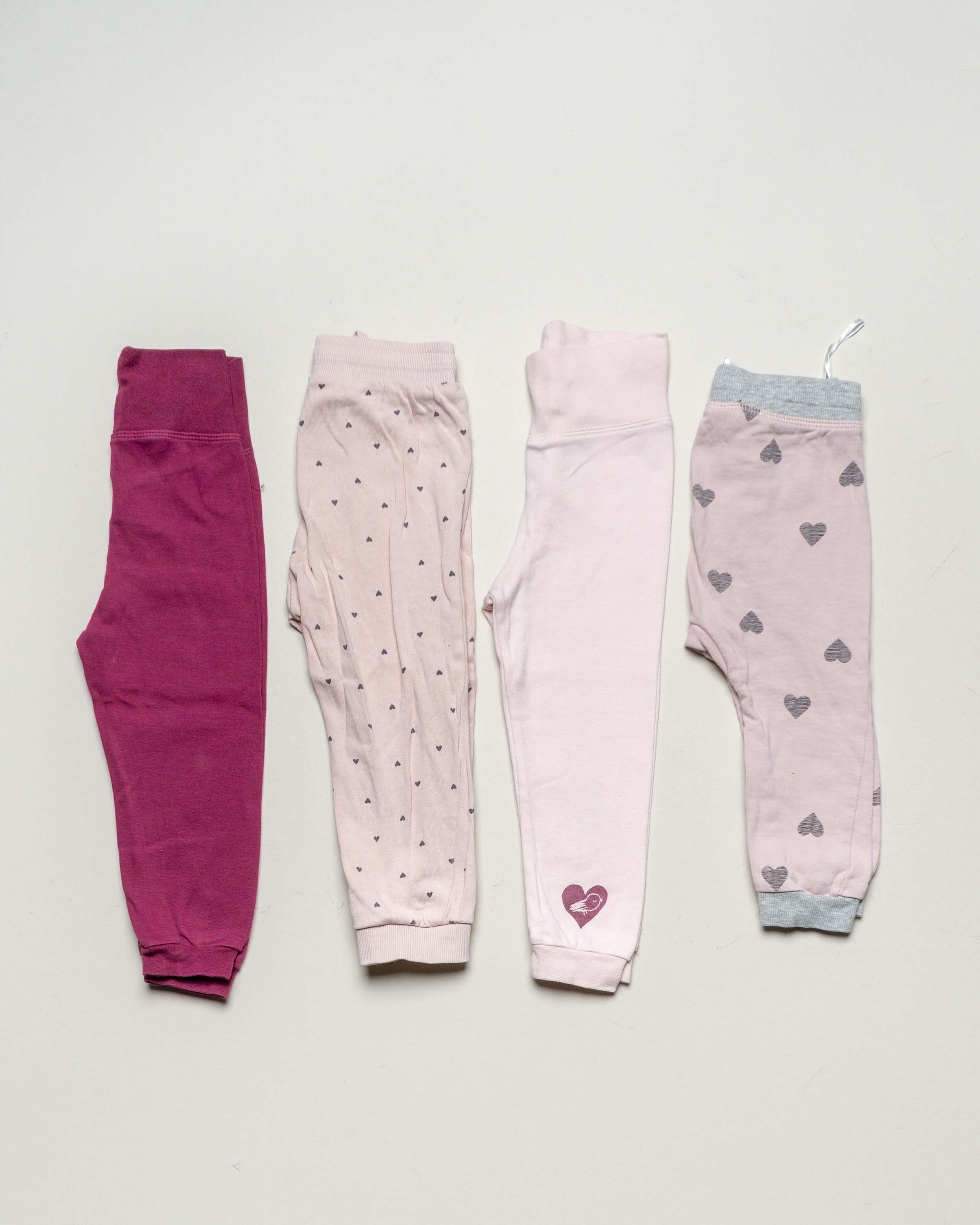 4 Leggings Gr. 86 – pastell – rosa Mädchen Jungen Set Pack