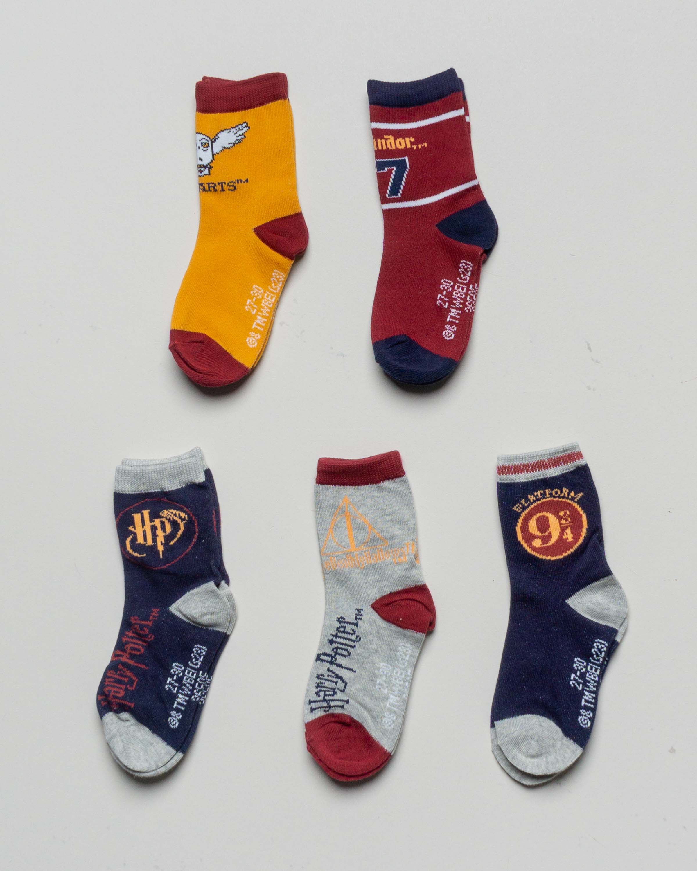 5 Paar Socken Gr. 23-34 – NEU Harry Potter rot Mädchen Jungen