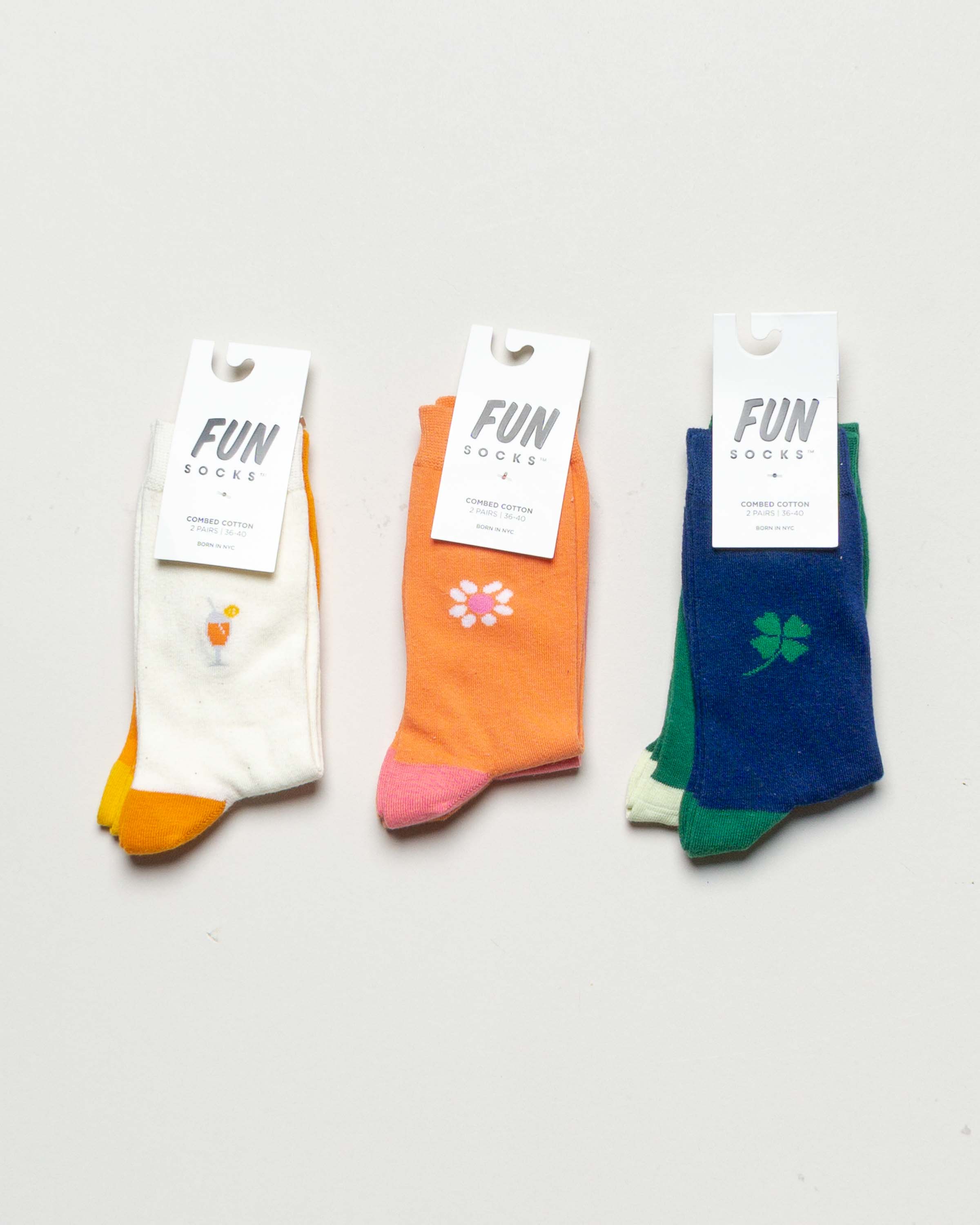 2 Paar Socken Gr. 36-40  – NEU Fun Socks Muster Motive Set Pack Mädchen Junge