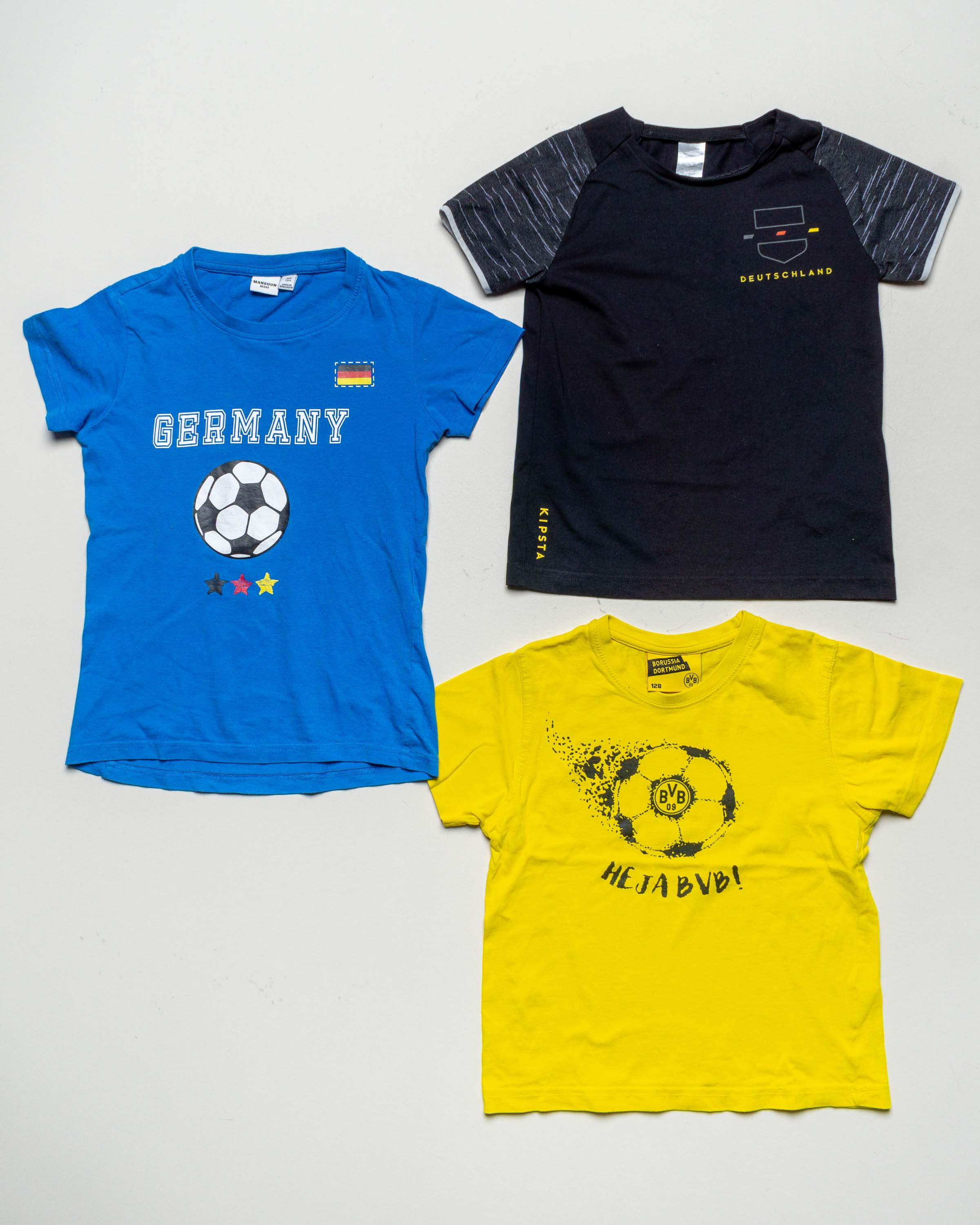 1 T-Shirt Gr. 122/128 – Fußball BVB Trikot Fußballshirt EM WM Mädchen Jungen
