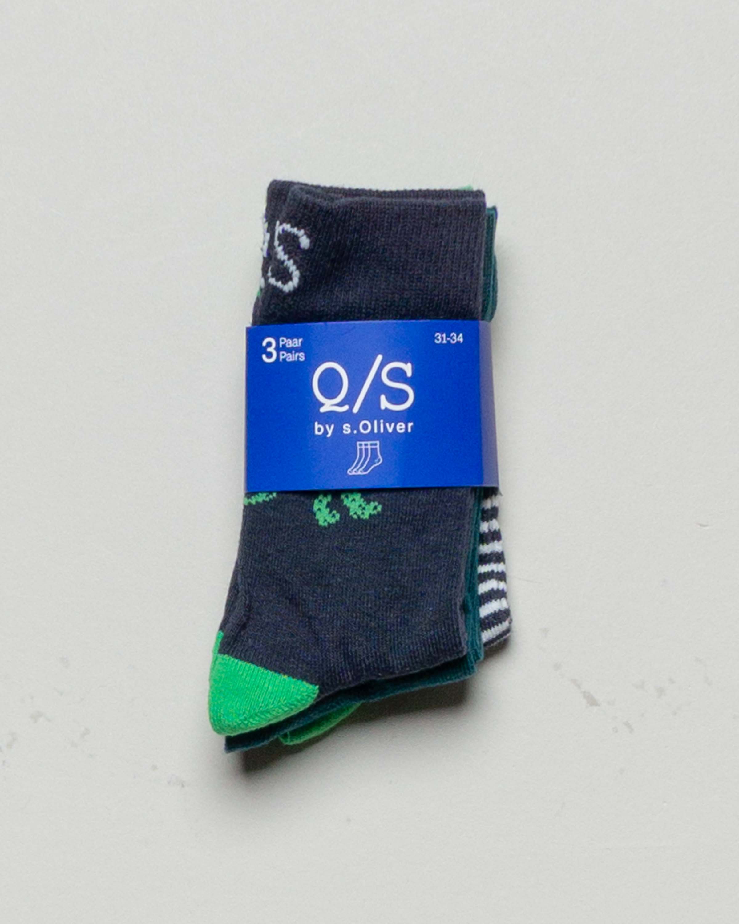 3 Socken Gr. 27-34 – NEU S.Oliver Dino grün Mädchen Junge