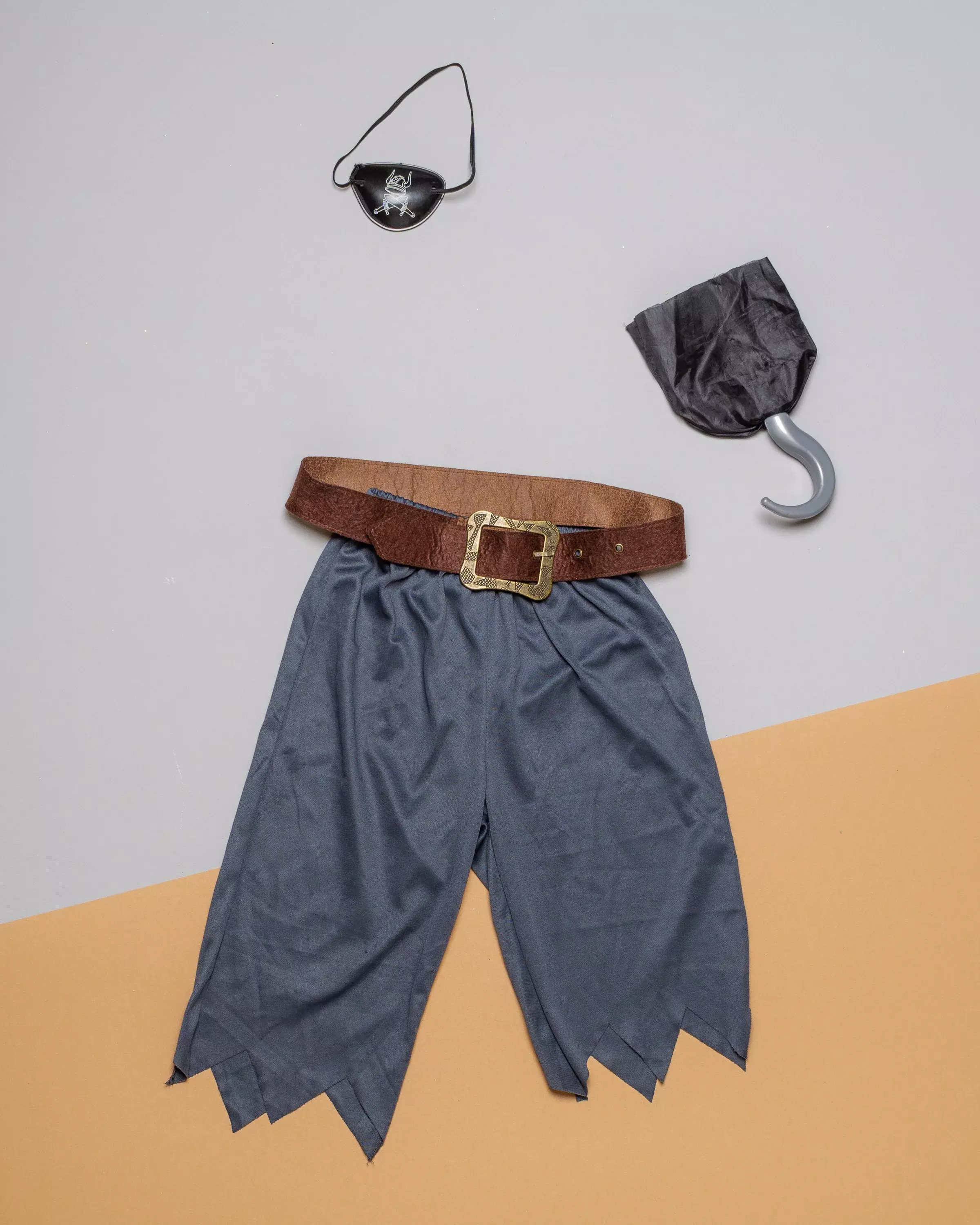 Piraten Hose und Accessoires für Unisex - Kostüm mit Haken, Augenklappe und Gürtel