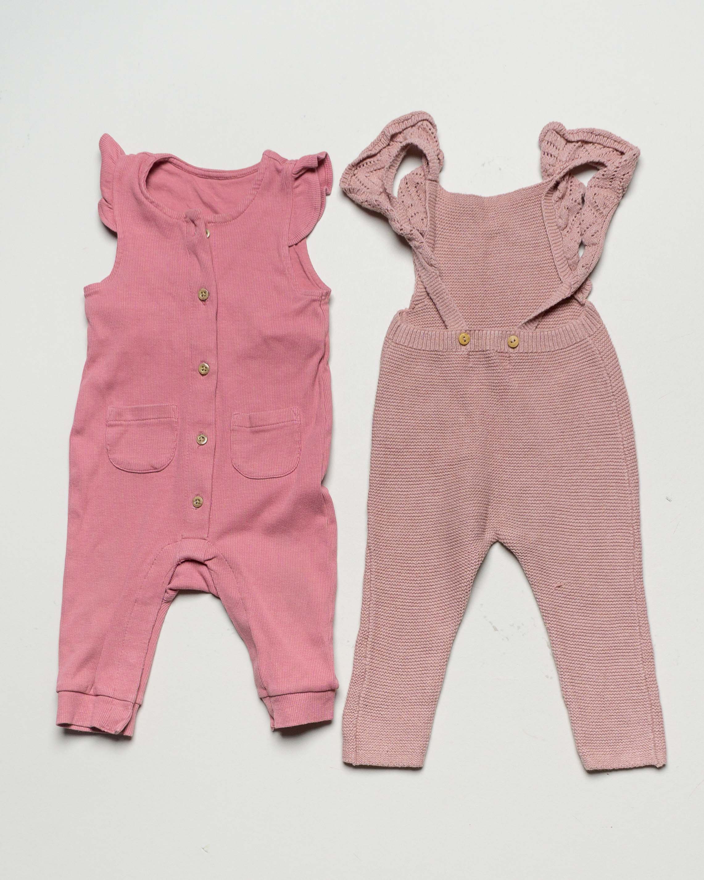 2x Jumpsuits Gr. 74/80 – 1x Zara 1x M&S kurzarm Mädchen Junge 