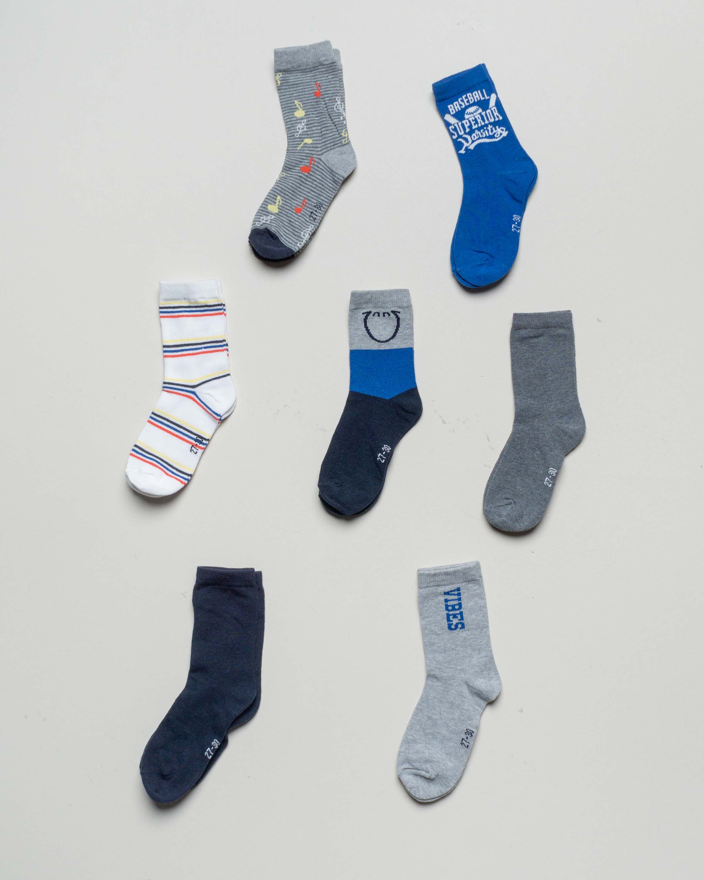 7 Socken Gr. 27–30 – NEU Bio blau grau Lupilu Mädchen Junge