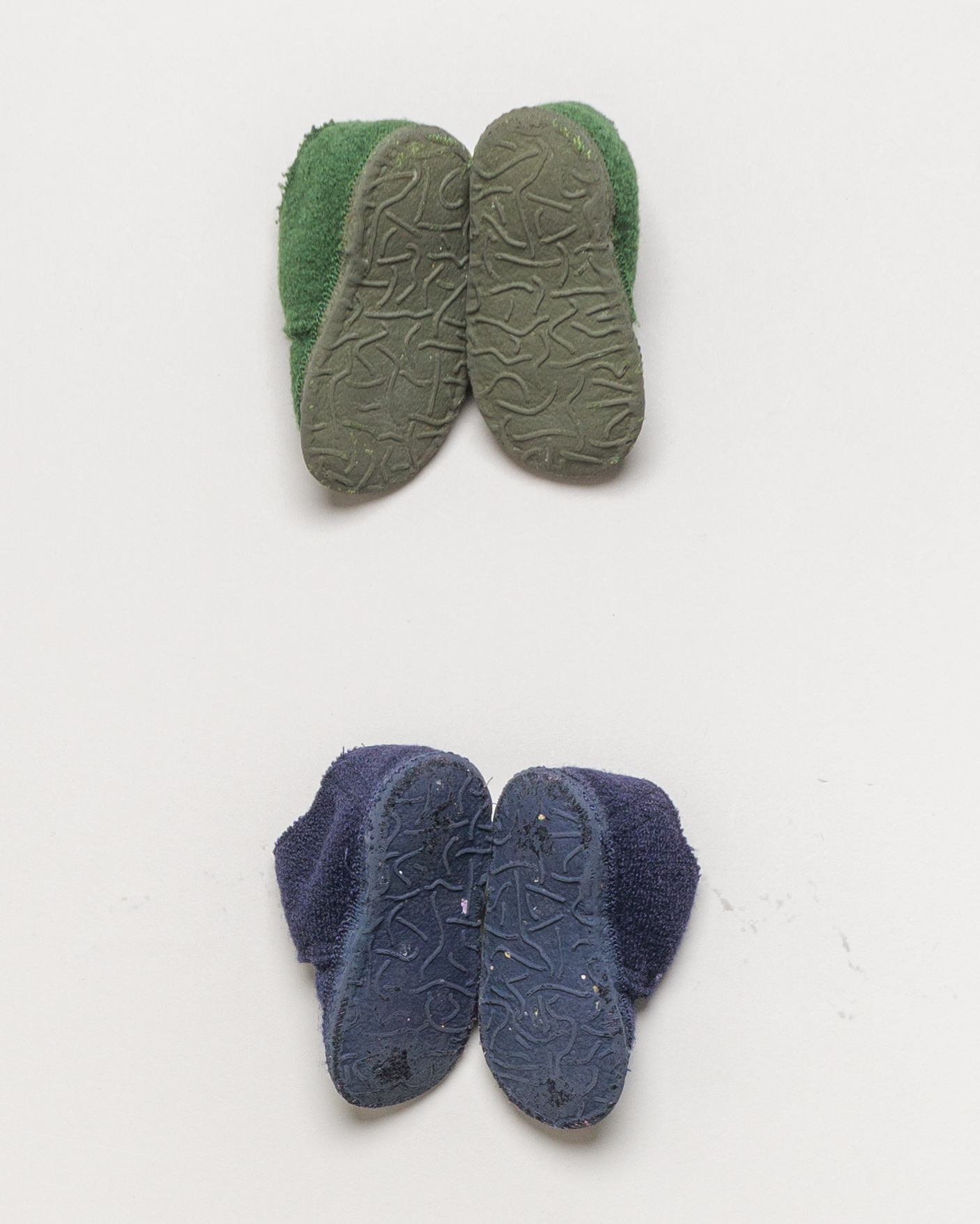 1 Paar Schuhe Gr. 20 – Hausschuhe Nanga Blau Grün Schurwolle Klett
