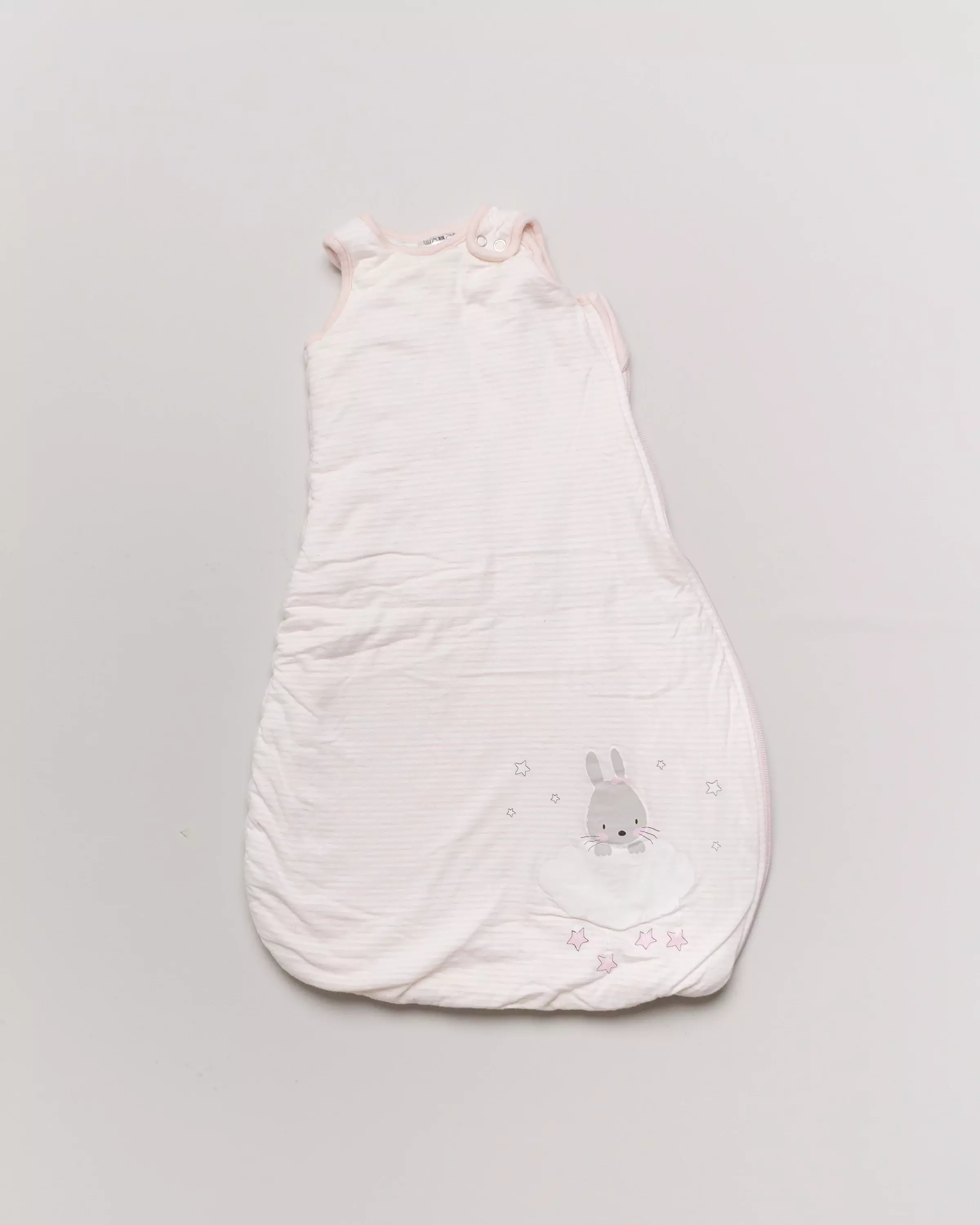 Schlafsack in Gr. 56/62 – gefüttert impidimpi Häschen Tiere pastell Streifen rosa