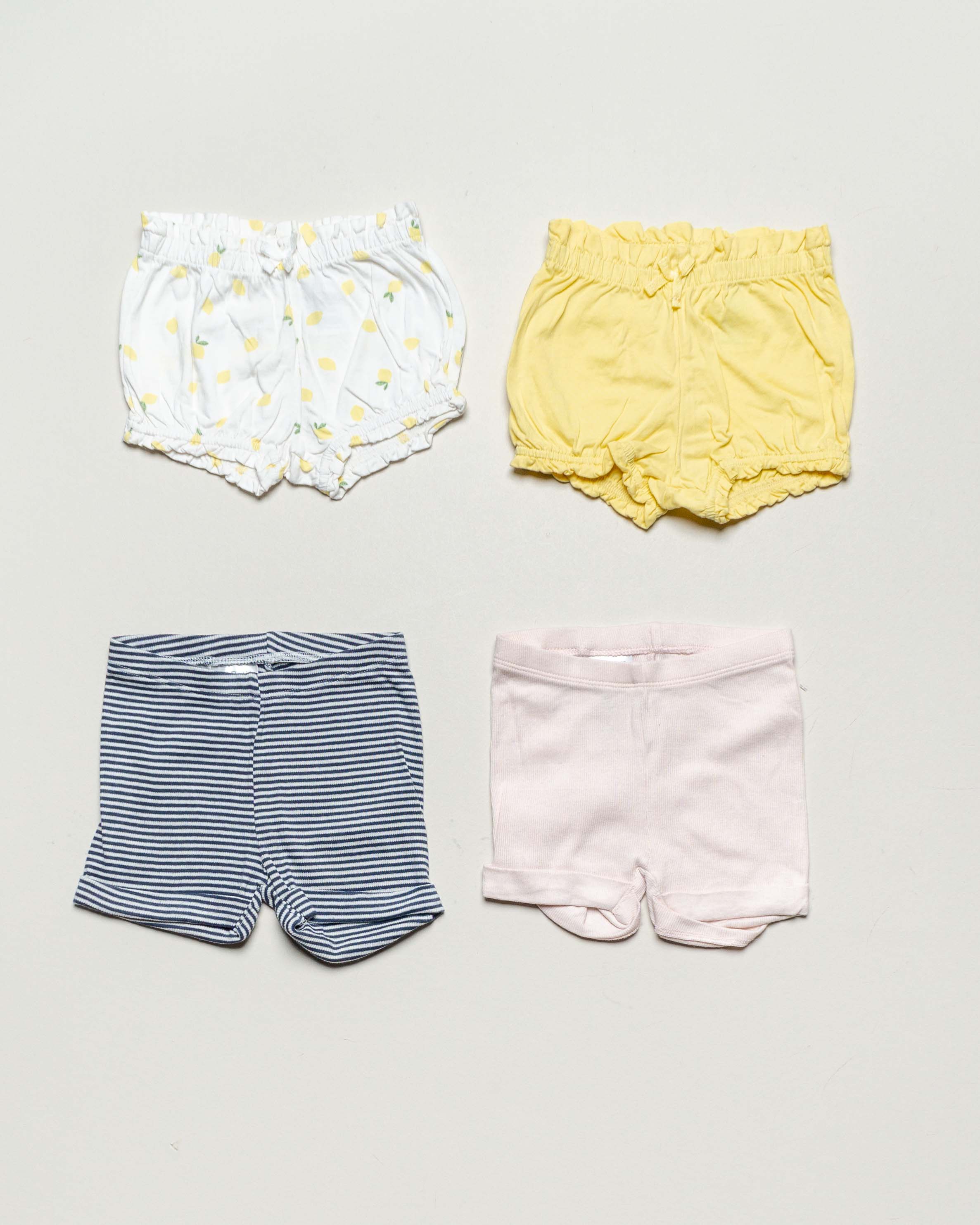 4 Shorts Gr. 74 – pastell – rosa Mädchen Jungen Set Pack